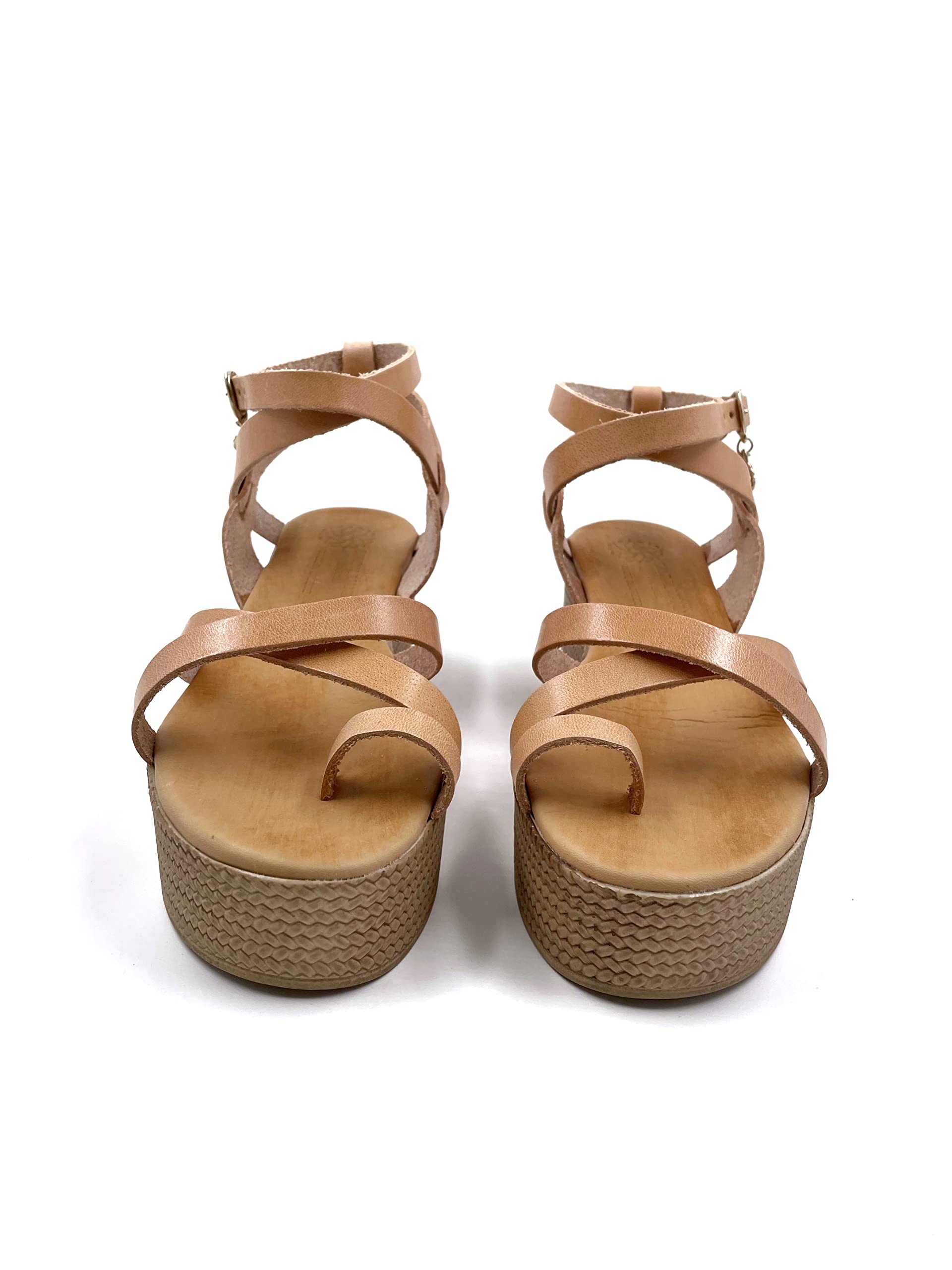 Women's Leather Platform Sandals - Handmade Boho Summer Wedge Sandals for Women - Comfortable & Stylish Casual Shoes - Perfect Gift for Her (Beach, Vacation, Date Night)