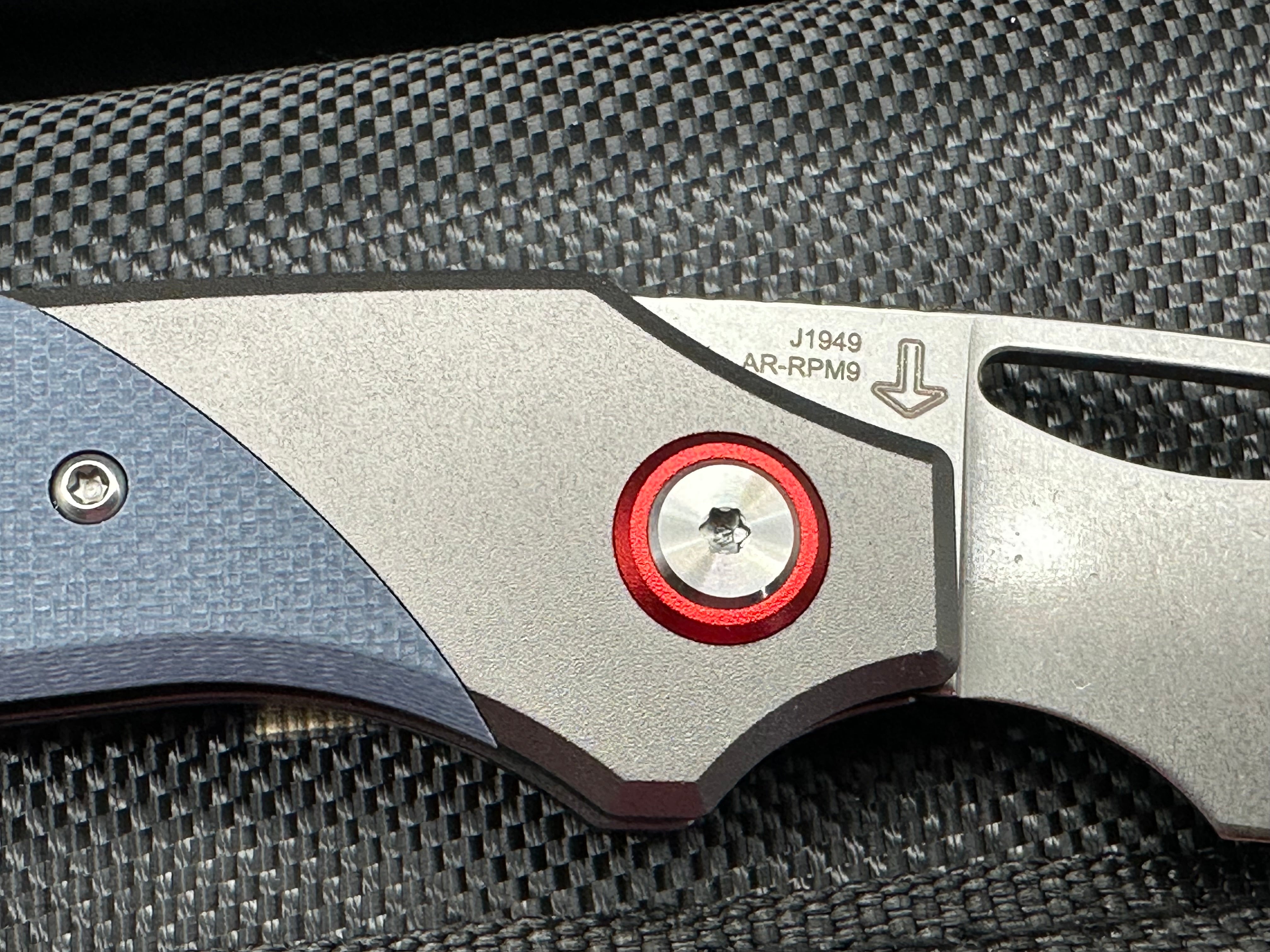 CJRB J1949 Folding Knife - AR RPM9 Steel Blade, Aluminum & G10 Handle - EDC Pocket Knife for Camping, Hiking & Outdoor Activities