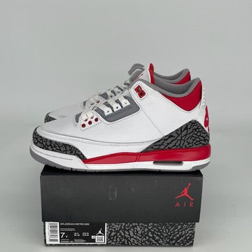 Original Air Jordan 3 Retro 'Fire Red' Men's Basketball Shoes - Size 7 (DM0967-160) - Classic Sneakers for Streetwear, Gym & Casual Outfits