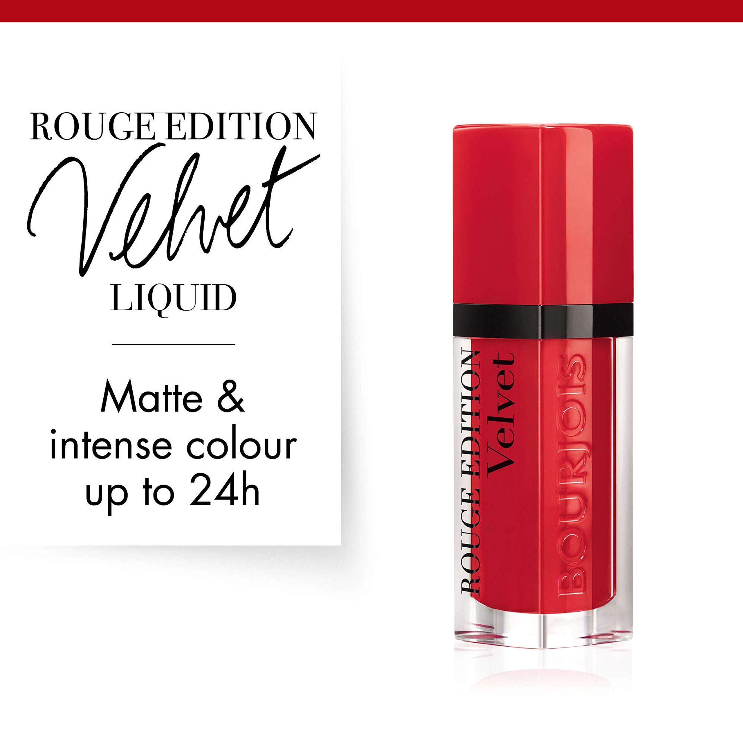 Bourjois Rouge Edition Velvet Lipstick - 03 Hot Pepper, 7.7ml | Long-Lasting Matte Liquid Lipstick with Velvety Finish - Perfect for Date Night, Parties & Everyday Wear