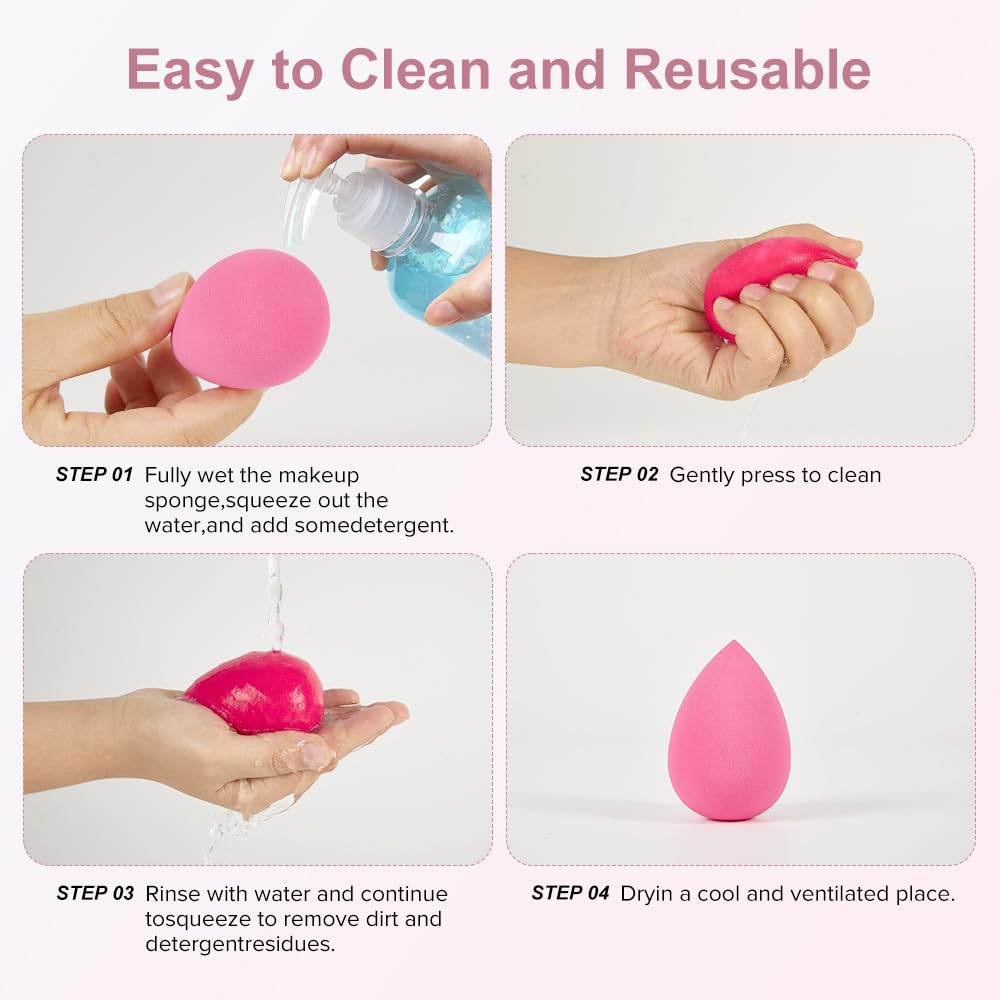 **3-Piece Latex-Free Makeup Sponge Set for Flawless Foundation Blending – Multi-Colored Beauty Blenders for Liquid & Cream Makeup (Perfect for Everyday Use & Professional Makeup Application)**