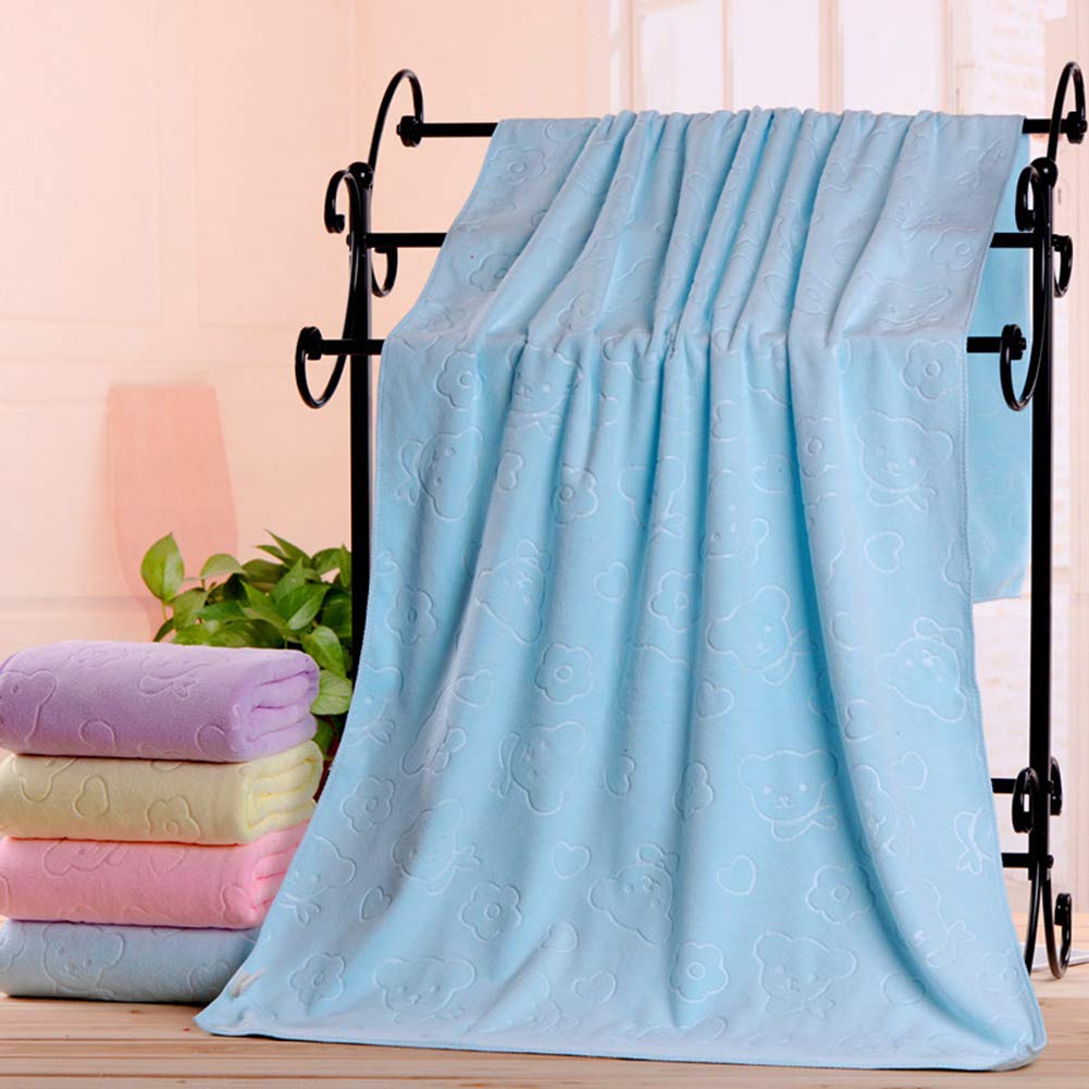 Premium Soft Microfiber Bath Towels - Ultra Absorbent Quick Dry Shower & Beach Towels for Adults & Kids - Light Blue - Perfect for Spa, Gym, Pool & Travel