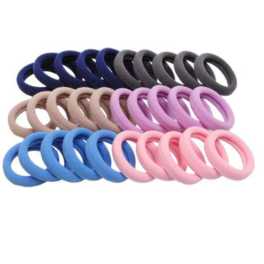 SHD Women's Hair Ties - 30 Pack Colorful Elastic Ponytail Holders for Thick & Thin Hair - Perfect for Workouts, Office, School & Everyday Use