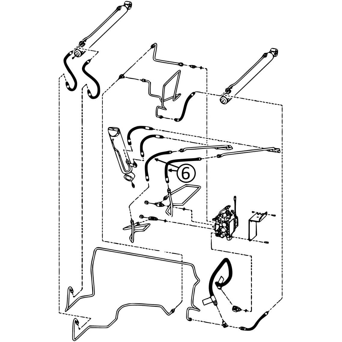 Bobcat A220 Hydraulic Hose - Arm Pivot to Loader Bucket Tilt Cylinder Replacement Part #6 | Compatible with Skid Steer Loaders & Construction Equipment