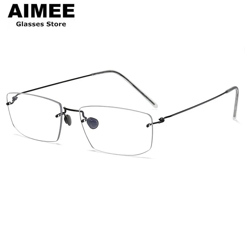 Aimee Women's Rimless Square Titanium Eyeglasses 2269 - Lightweight & Durable Titanium Frame for Reading, Computer Work & Fashion - Perfect for Office, Daily Wear & Gift Giving