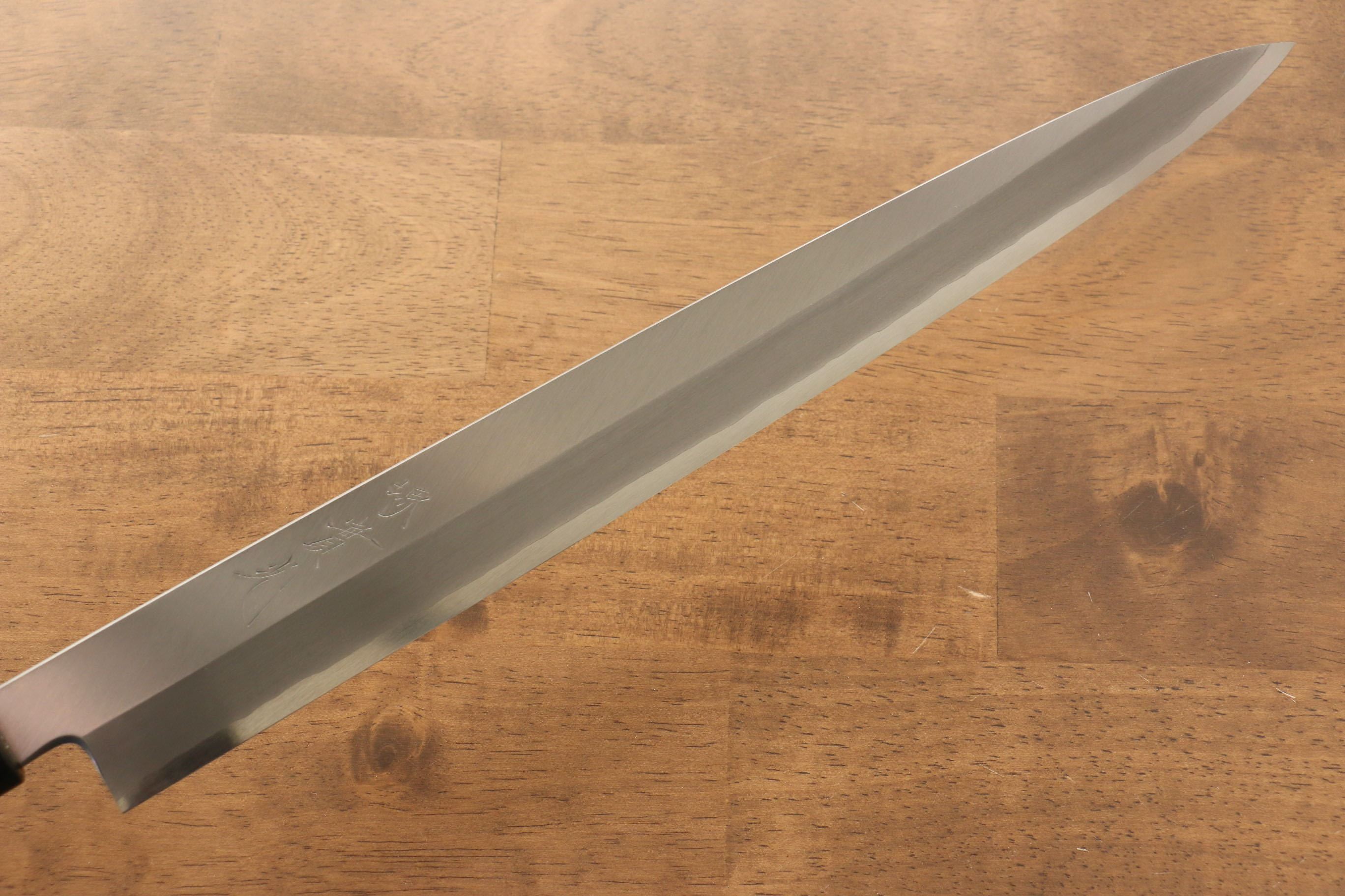 Premium Jikko Silver Steel No.3 Yanagiba Sushi Knife 330mm with Shitan Handle - Professional Japanese Sashimi & Sushi Chef's Blade for Precision Cutting