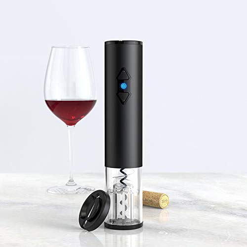 Premium Electric Wine Opener - Automatic Rechargeable Corkscrew with Foil Cutter, Stainless Steel (Silver) | Perfect for Dinner Parties, Weddings & Home Bars