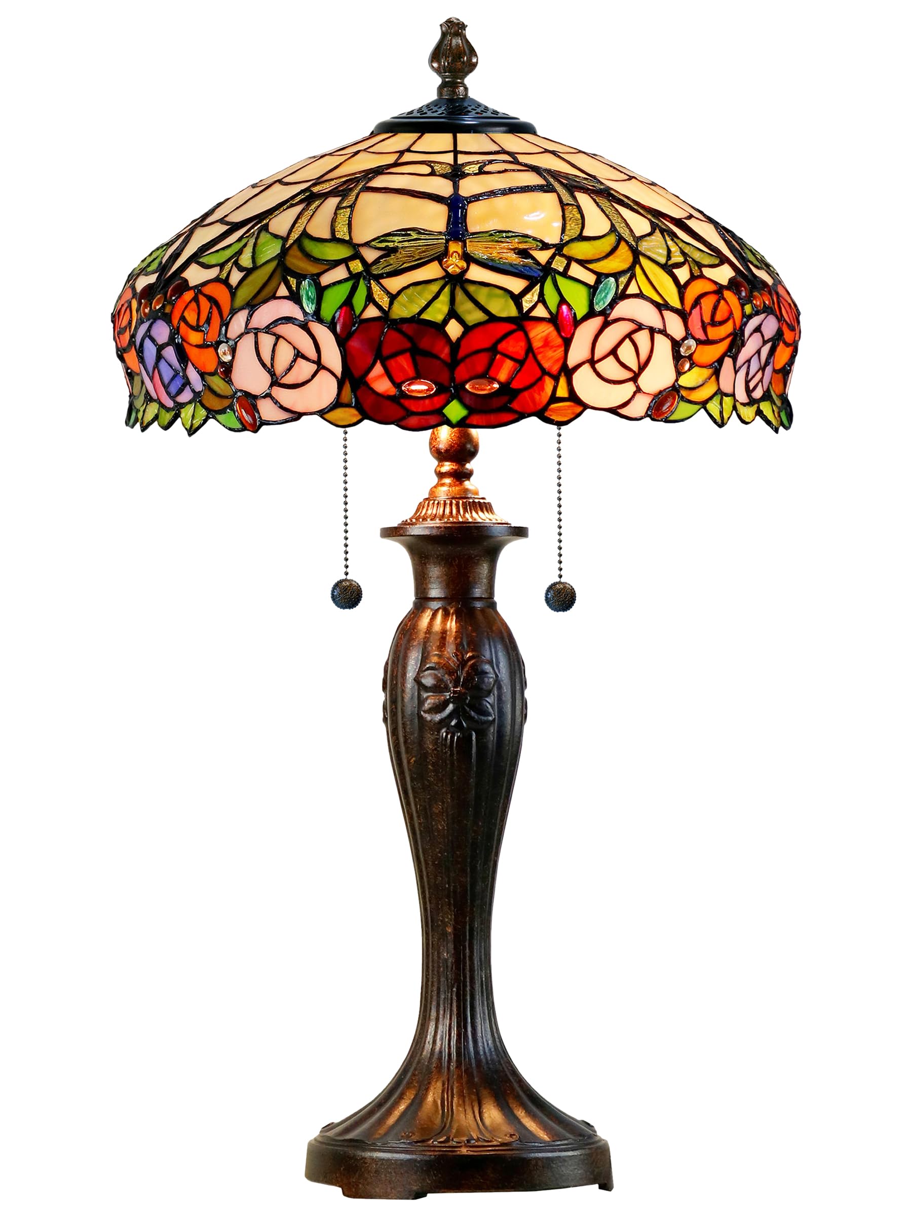 Dale Tiffany TT15097 Zenia Rose Tiffany Style Table Lamp - Elegant Home Decor for Living Room, Bedroom, or Office