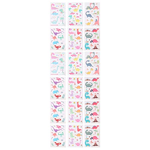 EXCLUZO 18pcs Dinosaur Temporary Tattoos for Kids - Waterproof Cartoon Dino Stickers for Boys & Girls - Fun Party Favors, Birthday Gifts & Classroom Rewards - Perfect for Costume Parties, Playdates & Dinosaur Theme Events