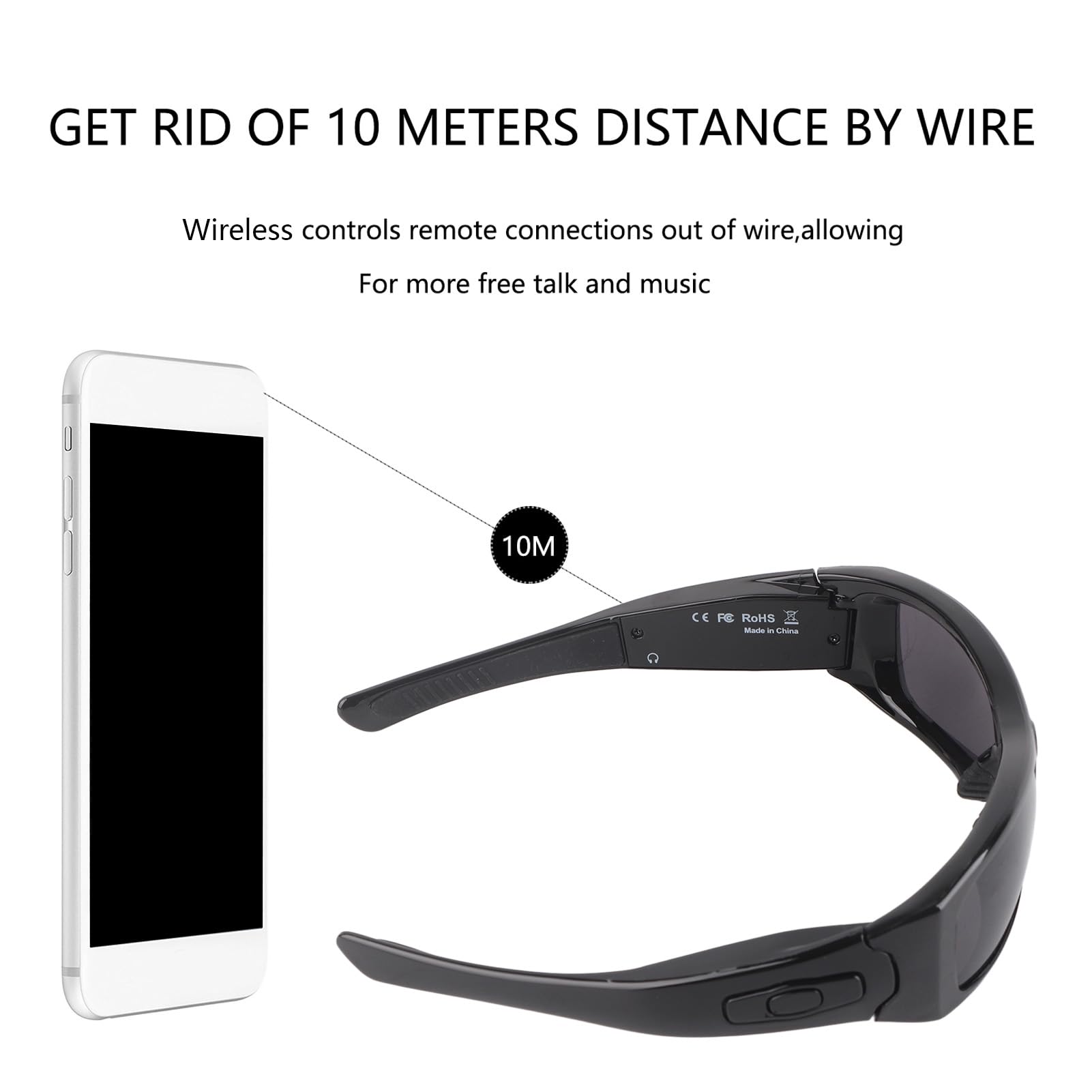 Smart Camera Sunglasses with 1080p HD Video & Polarized Lenses - Hands-Free Recording Glasses for Computer/OTG Connection - Perfect for Driving, Cycling, Travel & Outdoor Adventures