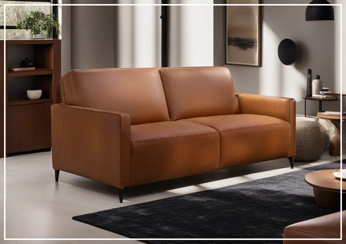 Kathy Ireland Wigan Luxury Gray Italian Leather Queen Sleeper Sofa Bed - Convertible Sleeper Sofa for Living Room, Guest Room & Small Spaces