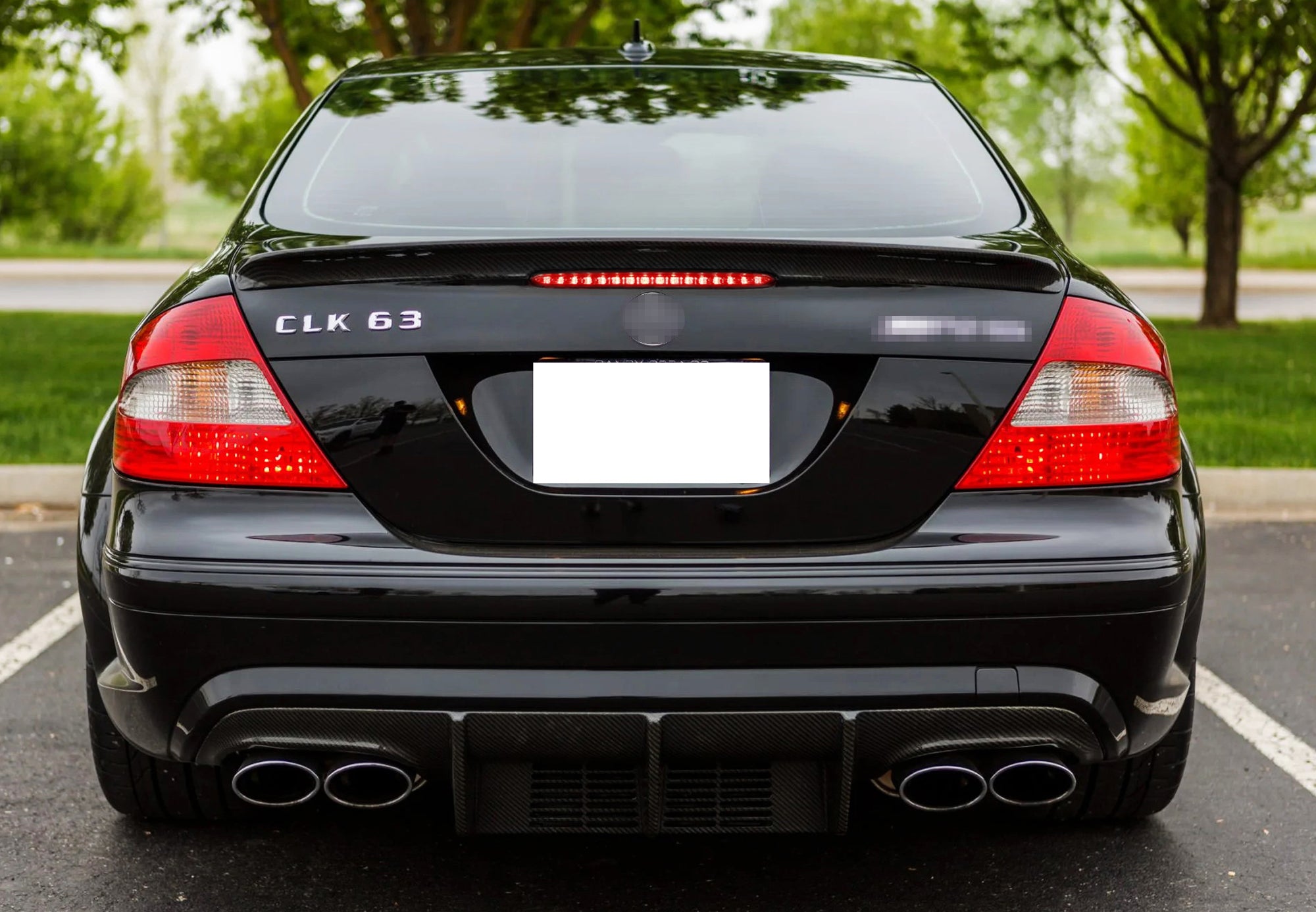 Euro Clear Lens Full LED Trunk Lid 3rd Brake Light for 2003-2009 Mercedes W209 CLK Class - High Visibility Safety Upgrade for Night Driving & Custom Car Styling
