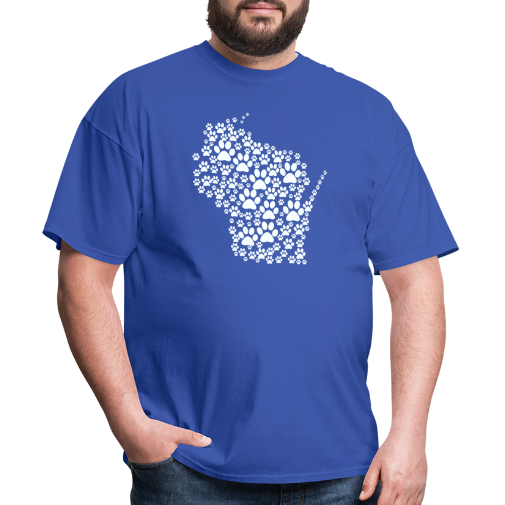 Paws Across Wisconsin Classic T-Shirt - Comfortable & Stylish Dog Lover Tee - Perfect for Casual Wear, Outdoor Adventures & Pet Lovers