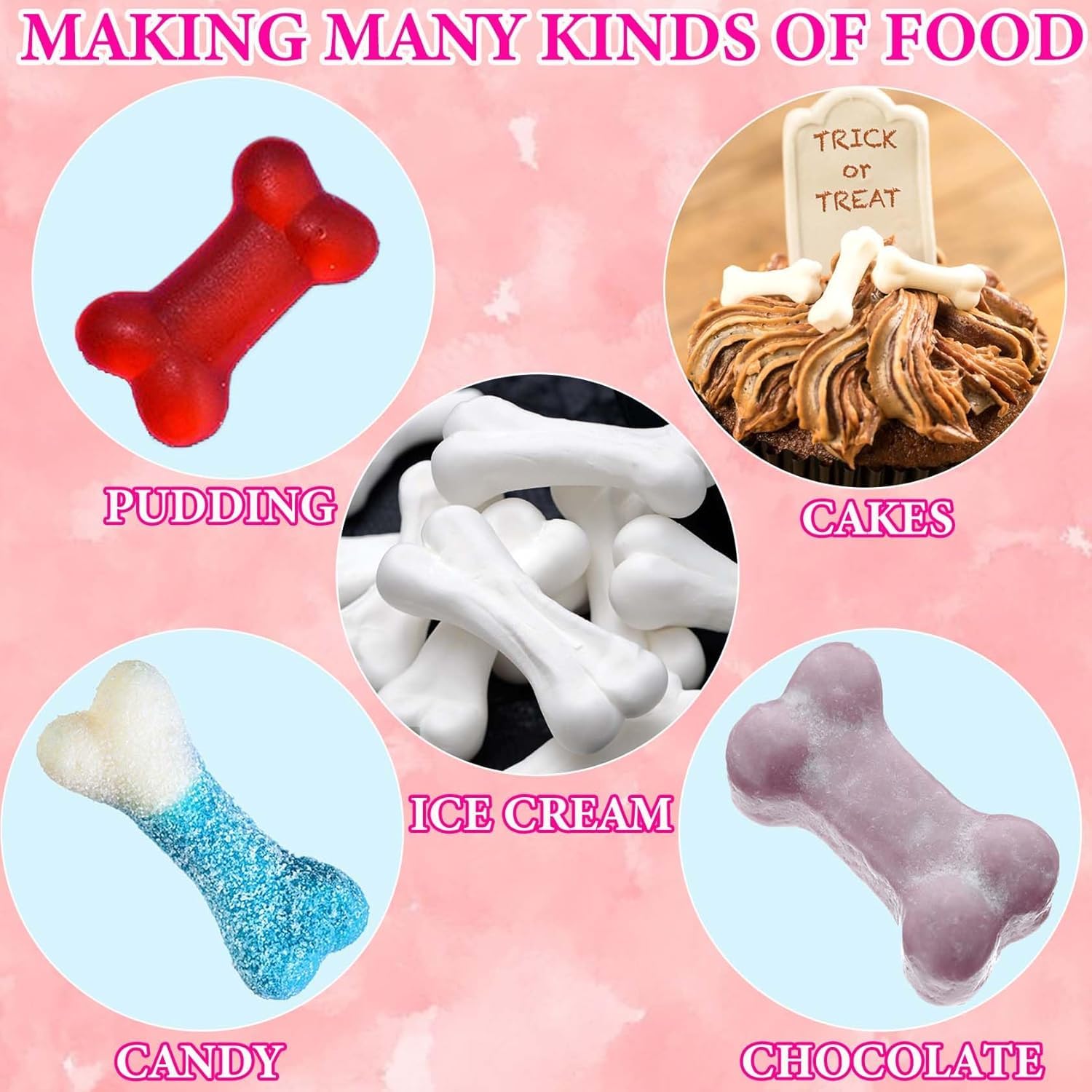 Skytail 18 Cavity Puppy Bone Silicone Mold for Baking - Chocolate, Candy, Frozen Dog Treats, Jelly, Cupcake, Muffin, Ice Cube, Pet Food, Cookies - Perfect for Dog Birthday Parties & Homemade Pet Snacks