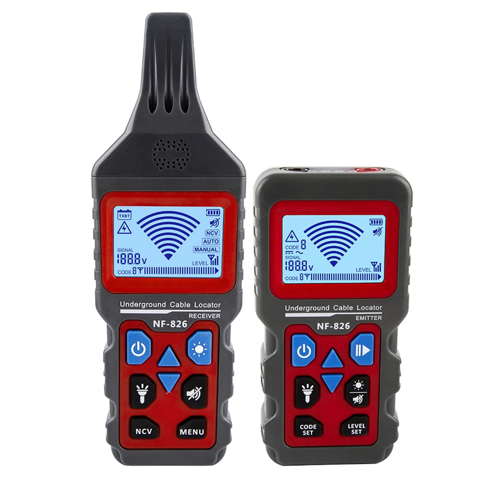 GIXAA OTDR Multi-Function Fiber Optic Tester & Underground Cable Locator - Professional Wire Tracker, Telephone Line Detector, Pipe Finder NF-826 for Long Distance Field Work - Ideal for Telecom Technicians, Network Installers & Utility Workers