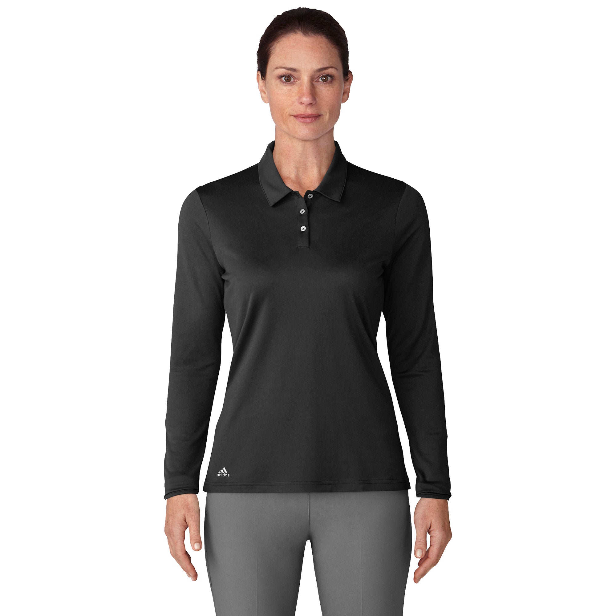 Adidas Performance Women's Long Sleeve Golf Polo Shirt - Moisture Wicking, UV Protection & Breathable - Perfect for Golf, Tennis & Outdoor Sports