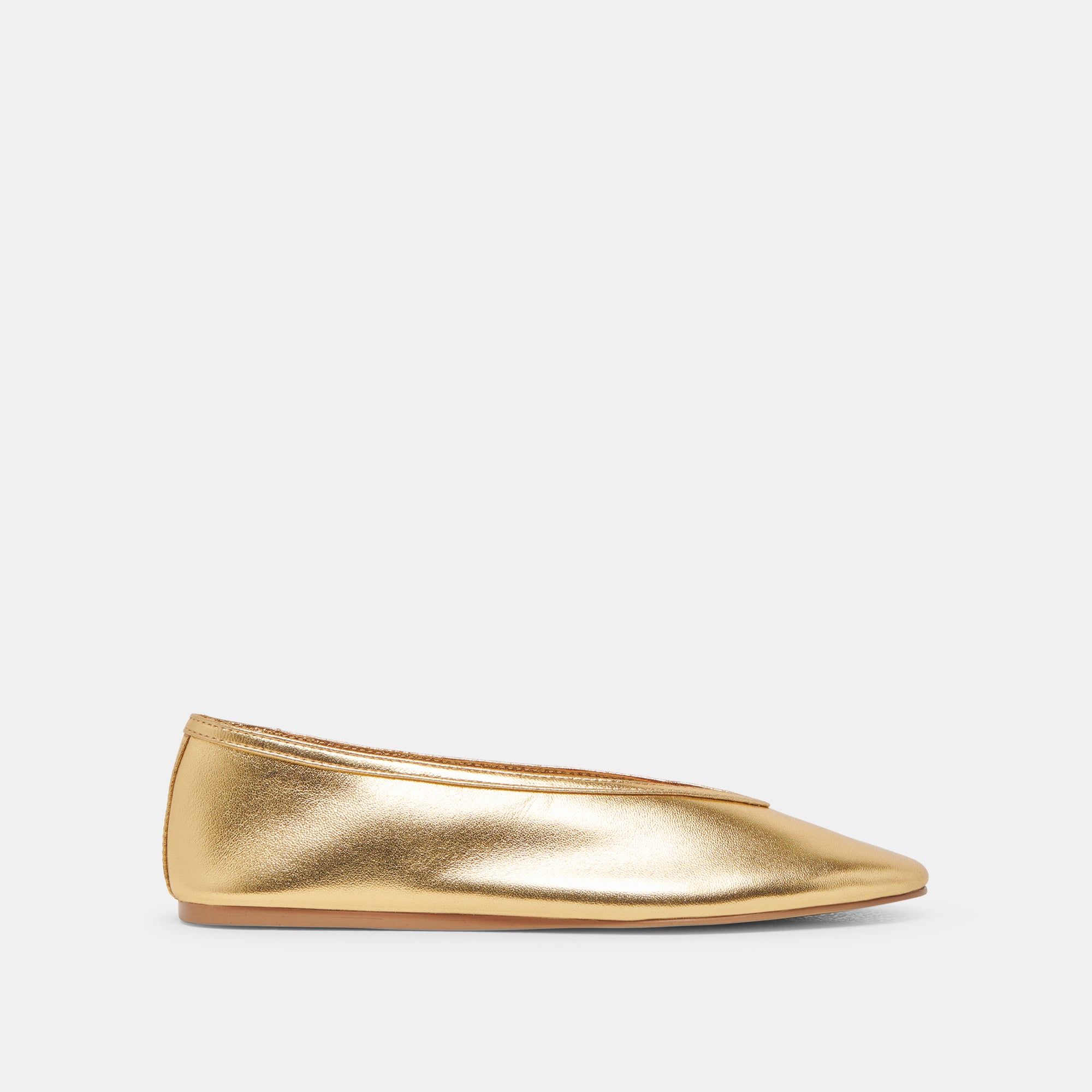 BRAIDY Women's Gold Metallic Leather Ballet Flats - Comfortable & Stylish Shoes for Work, Casual Wear & Special Occasions