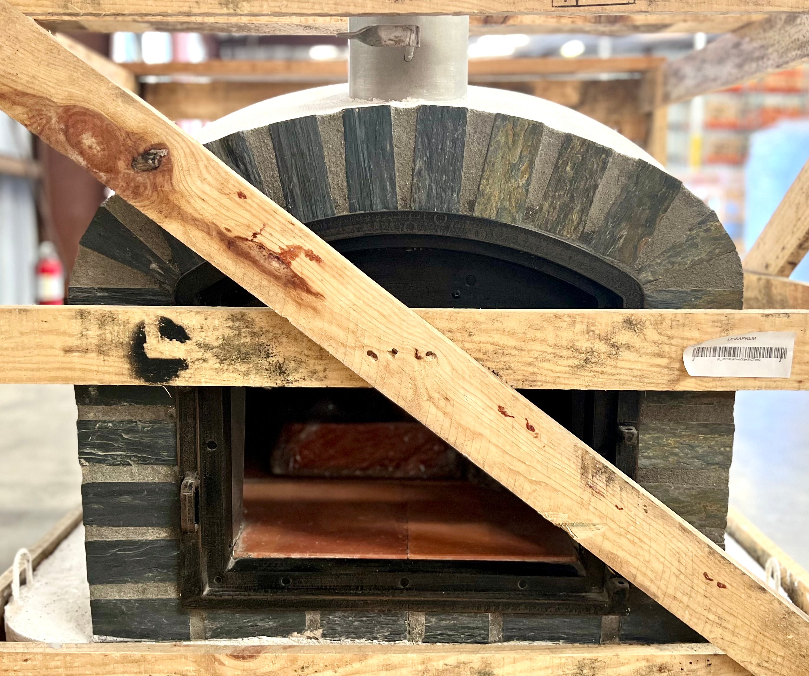 Premium LISBOA STONE ARCH Outdoor Pizza Oven - High-Performance Wood Fire Pizza Maker for Backyard & Patio | Perfect for Family Gatherings, Camping & Outdoor Cooking (Scratch & Dent Model)
