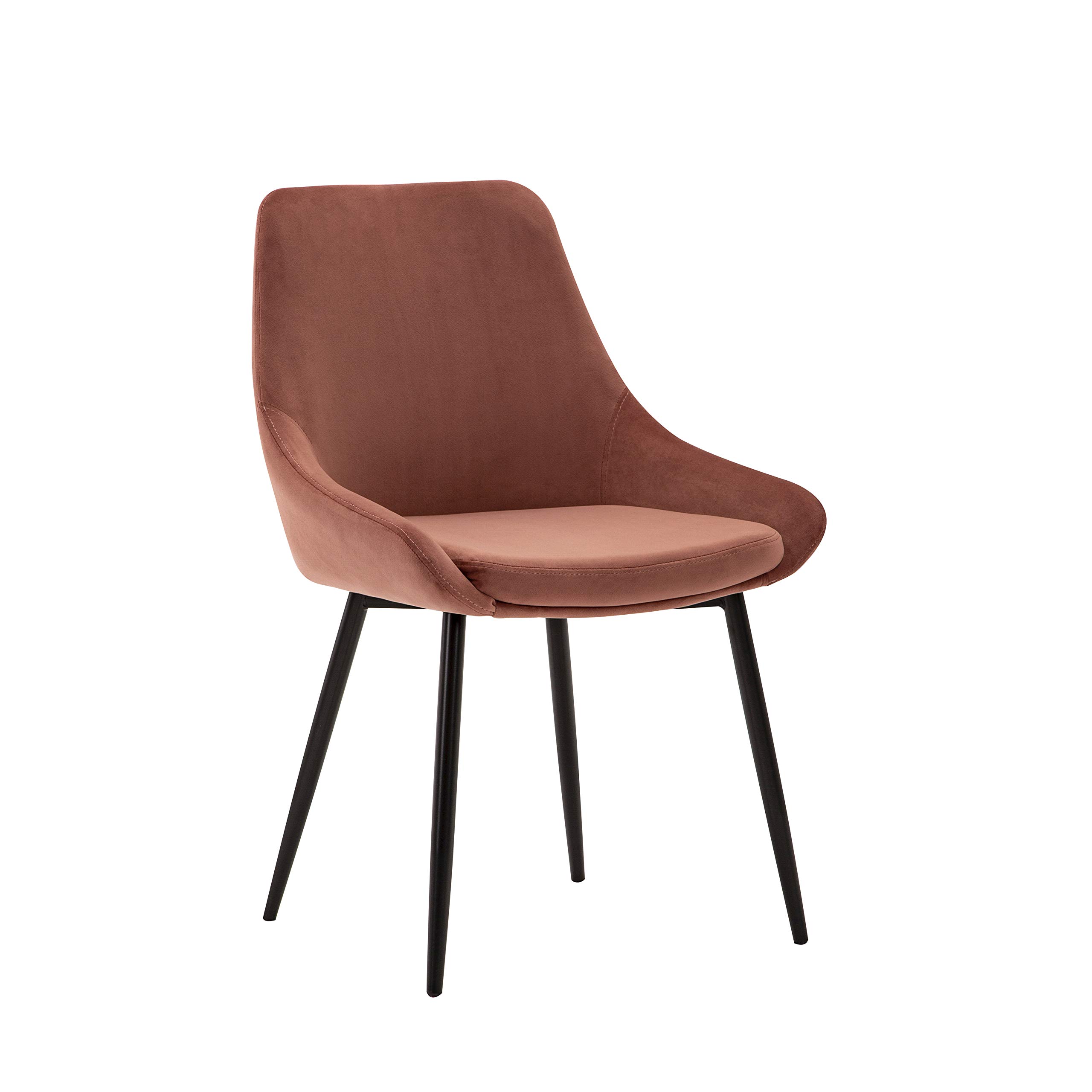 Porthos Home Mally Dining Chairs Set of 2 - Luxury Velvet Upholstery, Sturdy Steel Legs & Low Armrests for Modern Kitchen, Dining Room or Breakfast Nook