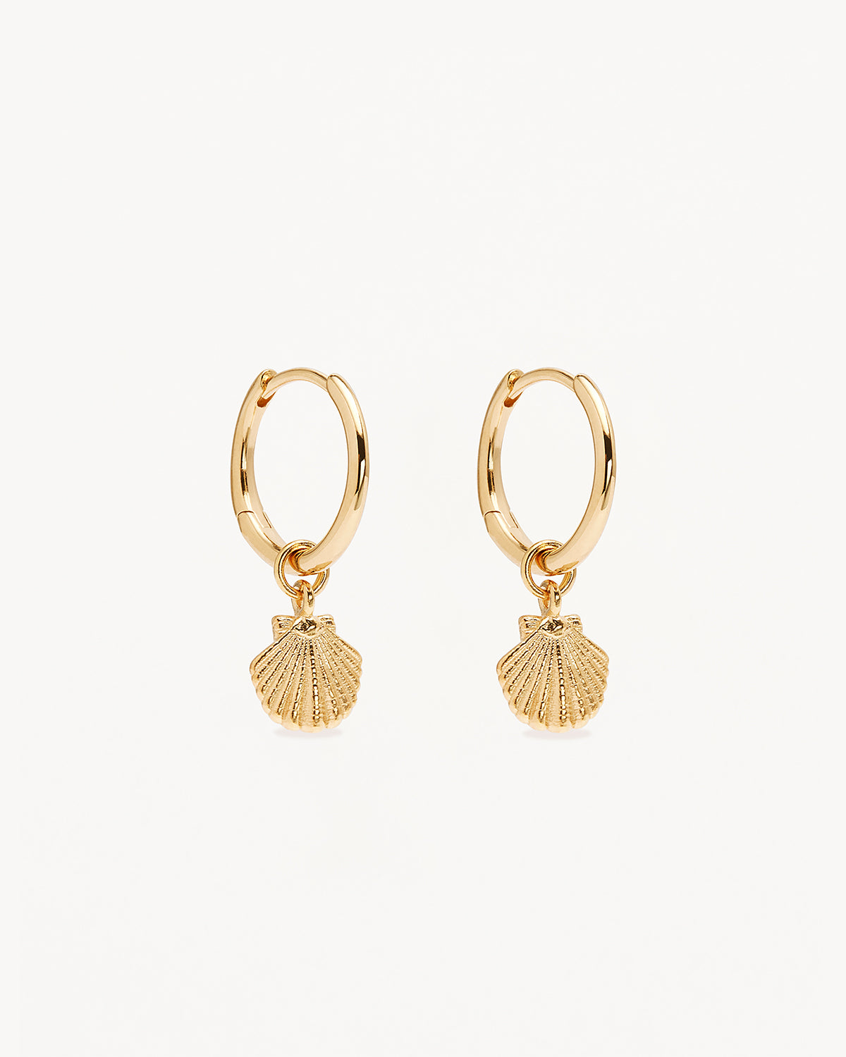 18K Gold Vermeil Shell Hoop Earrings - Coastal Beach Jewelry for Women, Perfect for Summer Vacations & Boho Outfits