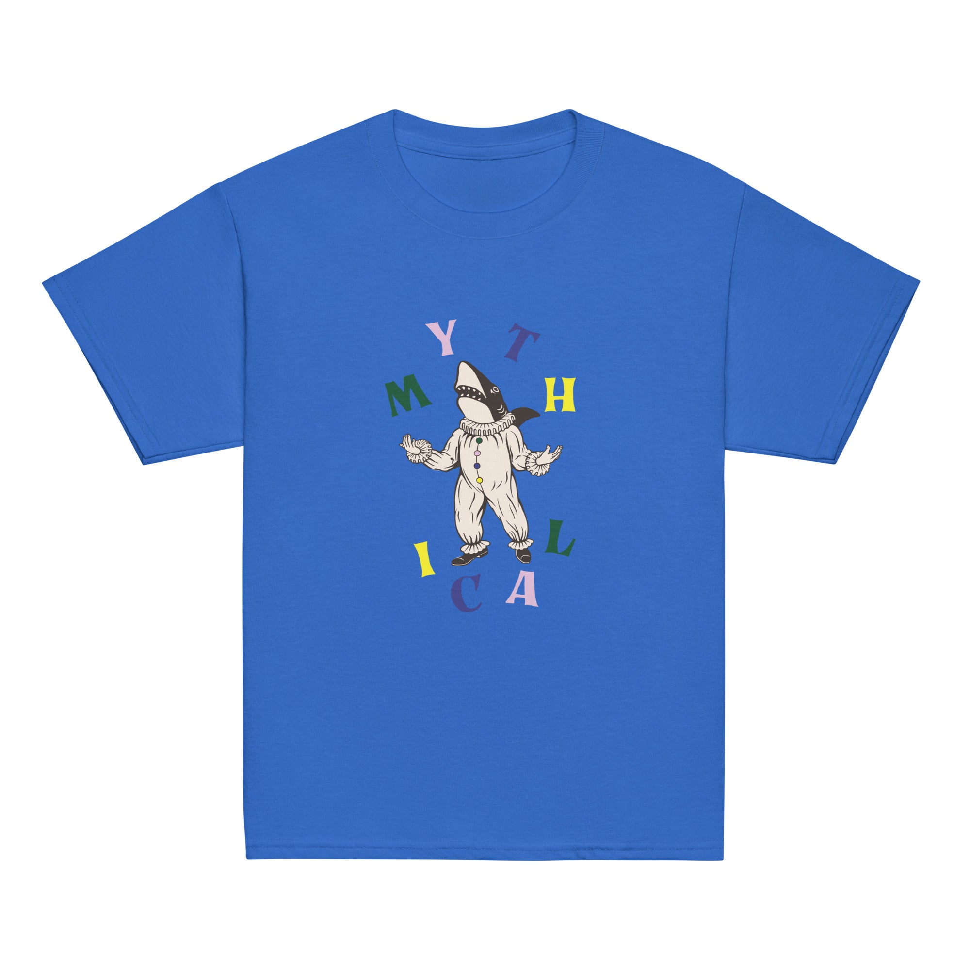 Clown Shark Graphic T-Shirt for Kids - Soft & Comfortable Youth Sizing - Perfect for School, Playdates & Birthday Parties