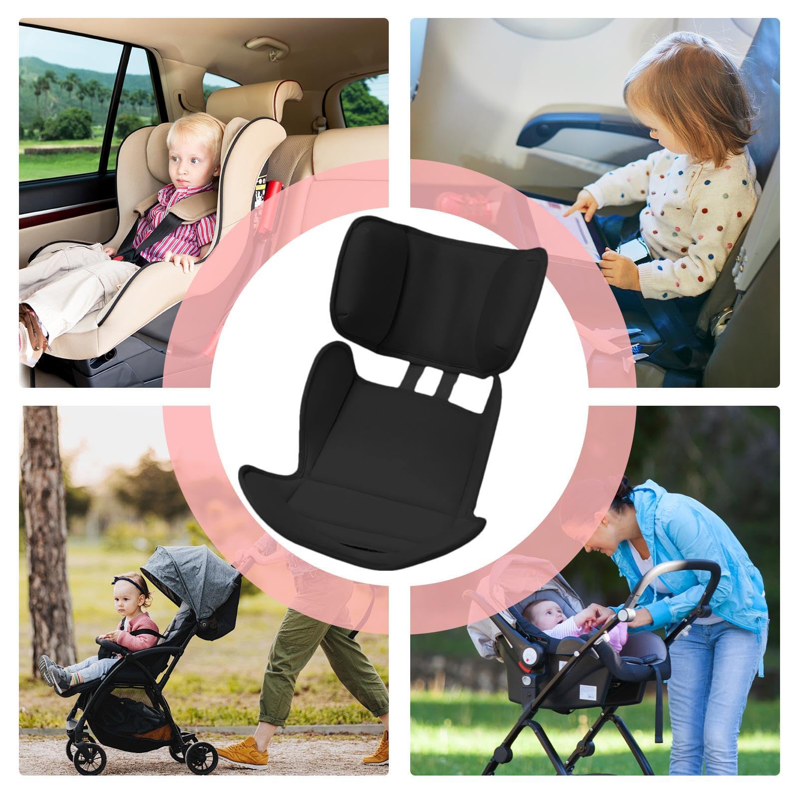 Soft Baby Car Seat Insert - Head & Body Support for Infants | Stroller Liner for Newborns | Perfect for Baby Showers, Travel & Daily Use