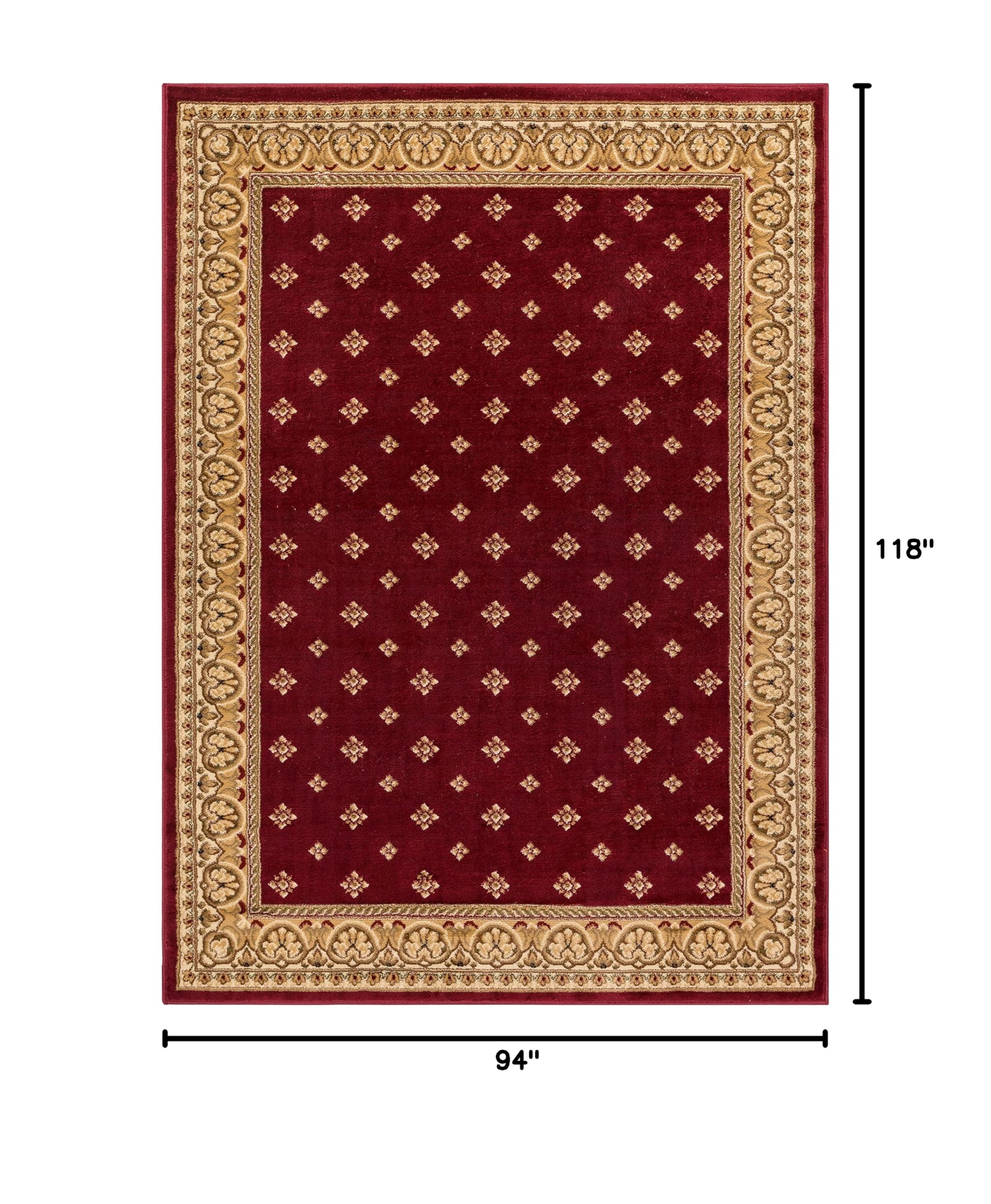 Well Woven Barclay Collection Hudson Terrace Red 8x10 Area Rug - Soft Modern Non-Slip Living Room, Bedroom & Dining Room Rug - Perfect for Home Decor, Office & High Traffic Areas