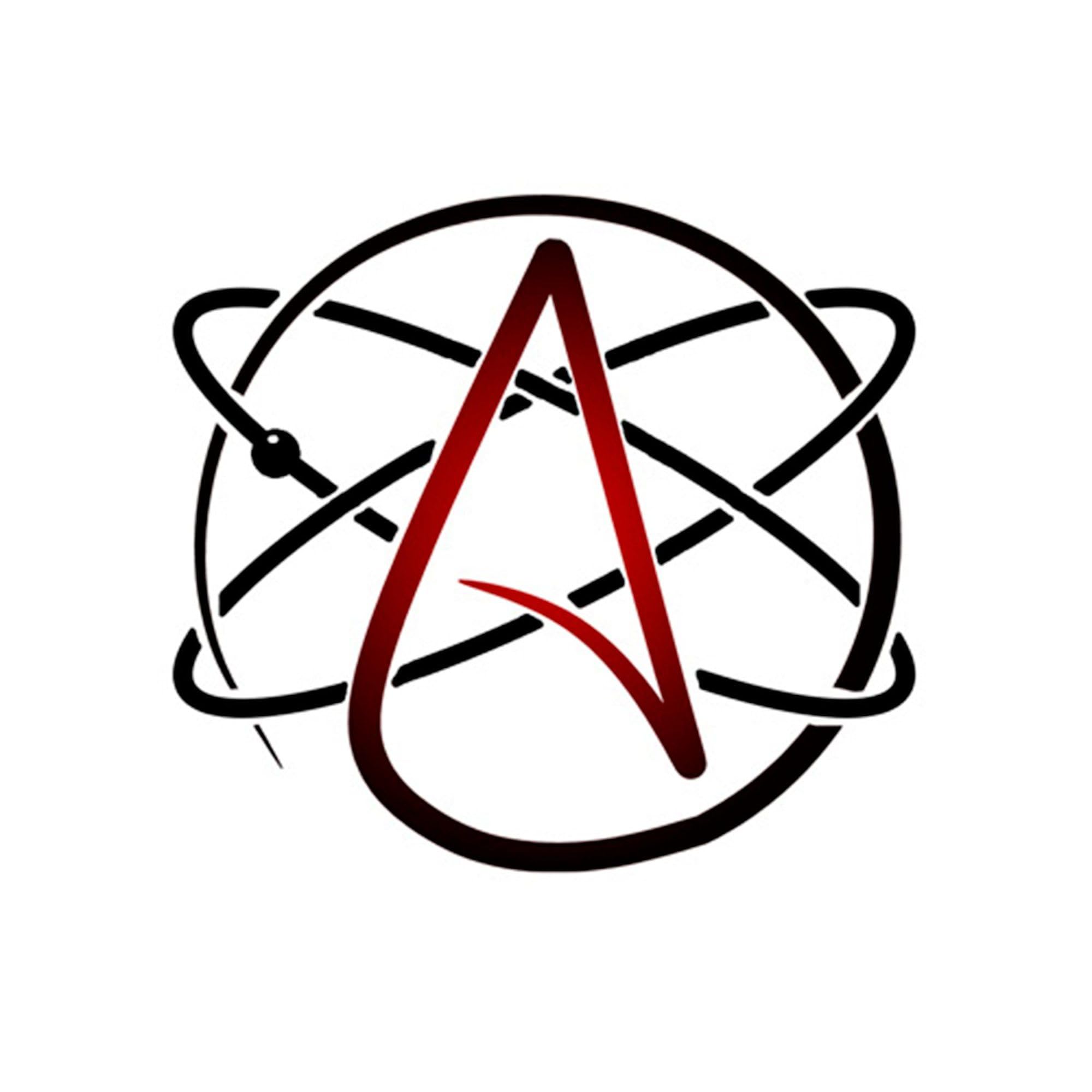 Modern Atheist Atomic Color Sticker - Square Bumper Decal for Cars, Laptops & Water Bottles | Durable Vinyl Car Stickers for Atheism Pride & Free Thought Expression