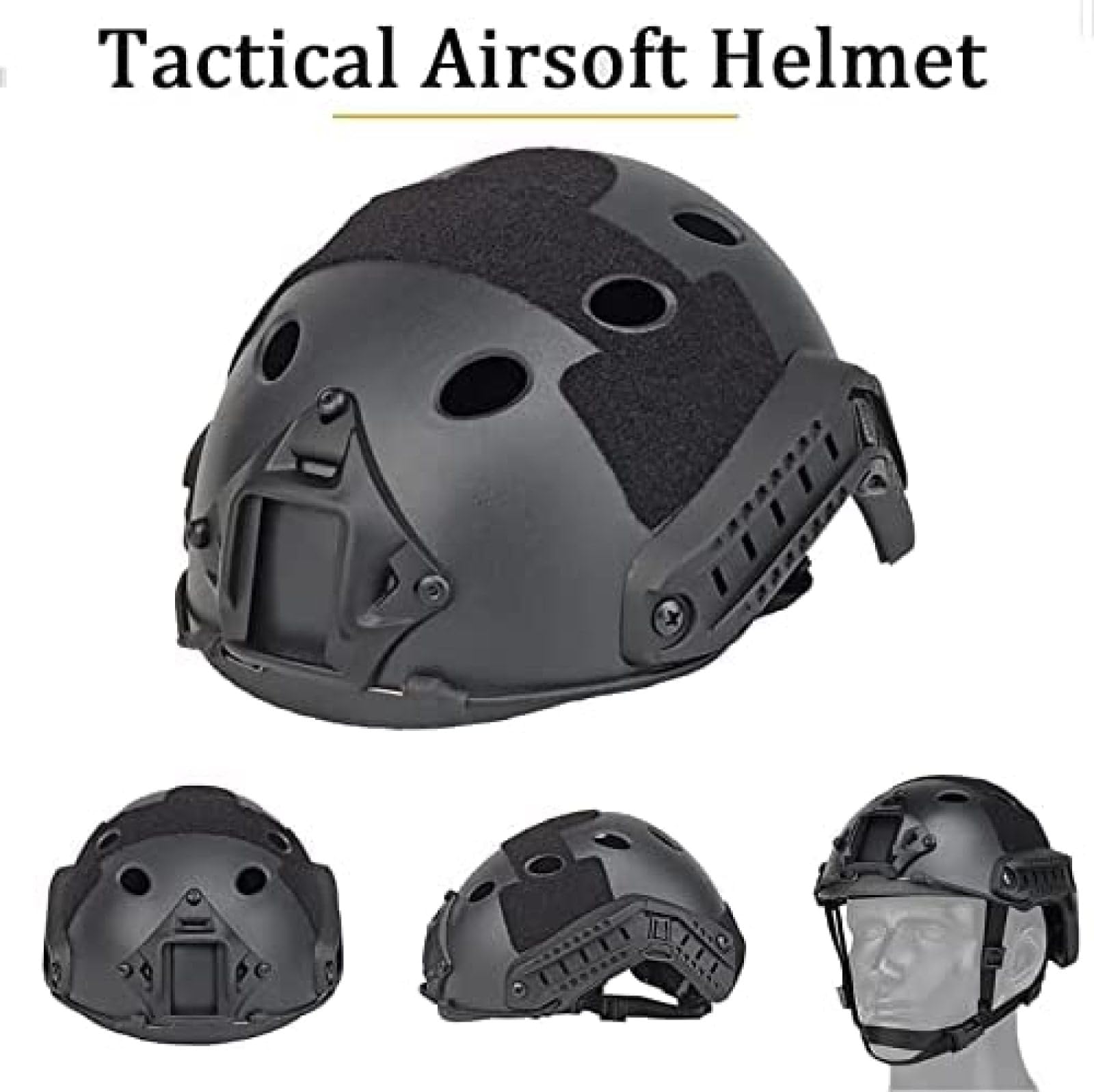 Tactical Airsoft Helmet - Adjustable Fast Protective Helmet Mount for Airsoft & Paintball - Multicam Camouflage - Perfect for Airsoft Battles, Paintball Games & Tactical Training