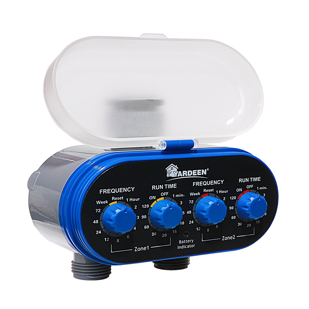 Automatic Dual Outlet Water Timer for Garden Irrigation System - No Water Pressure Required - Perfect for Lawn, Flower Beds & Drip Irrigation