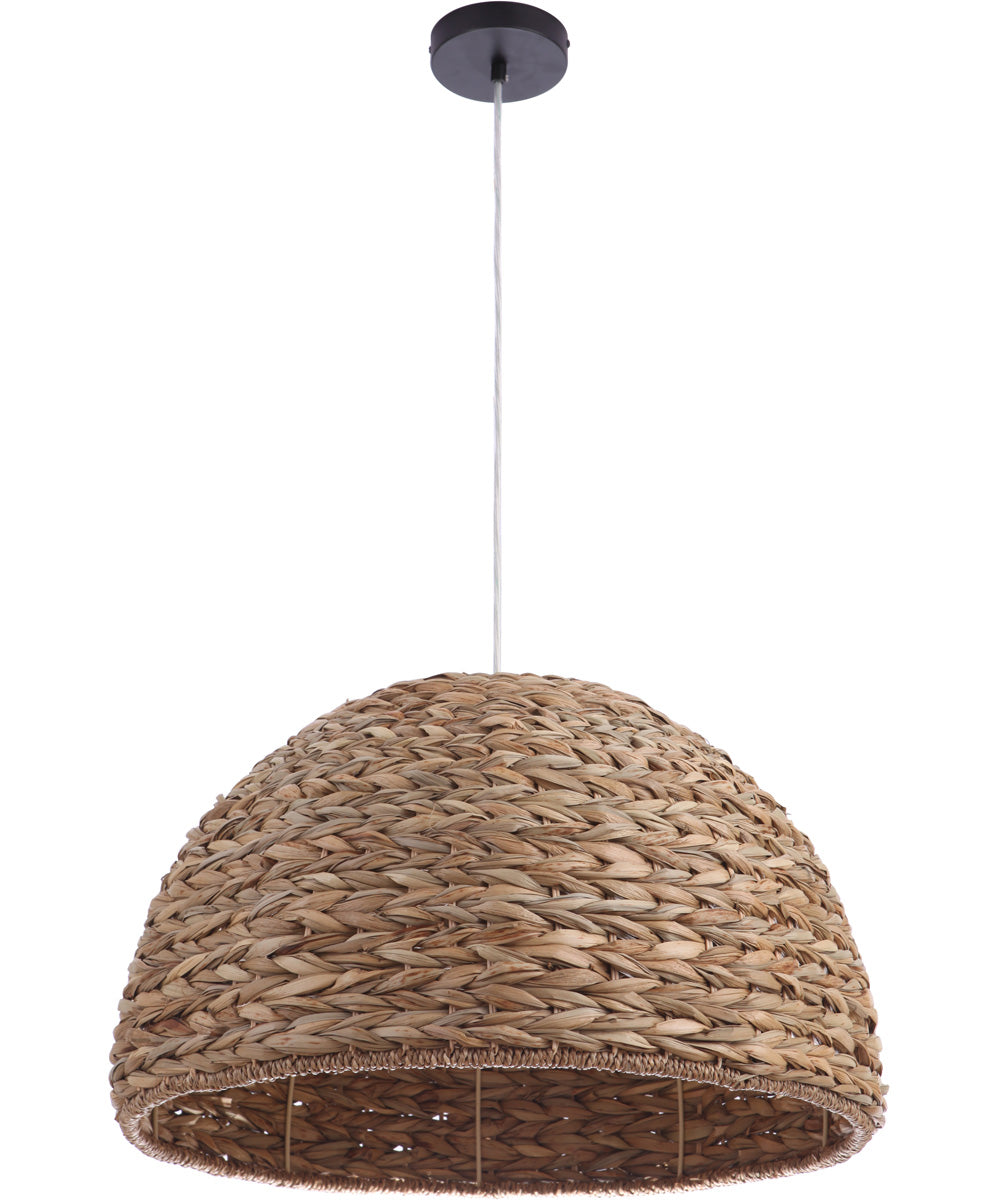 1 Light Pendant Natural Rattan Hanging Lamp - Modern Boho Ceiling Light Fixture for Living Room, Bedroom, or Dining Area