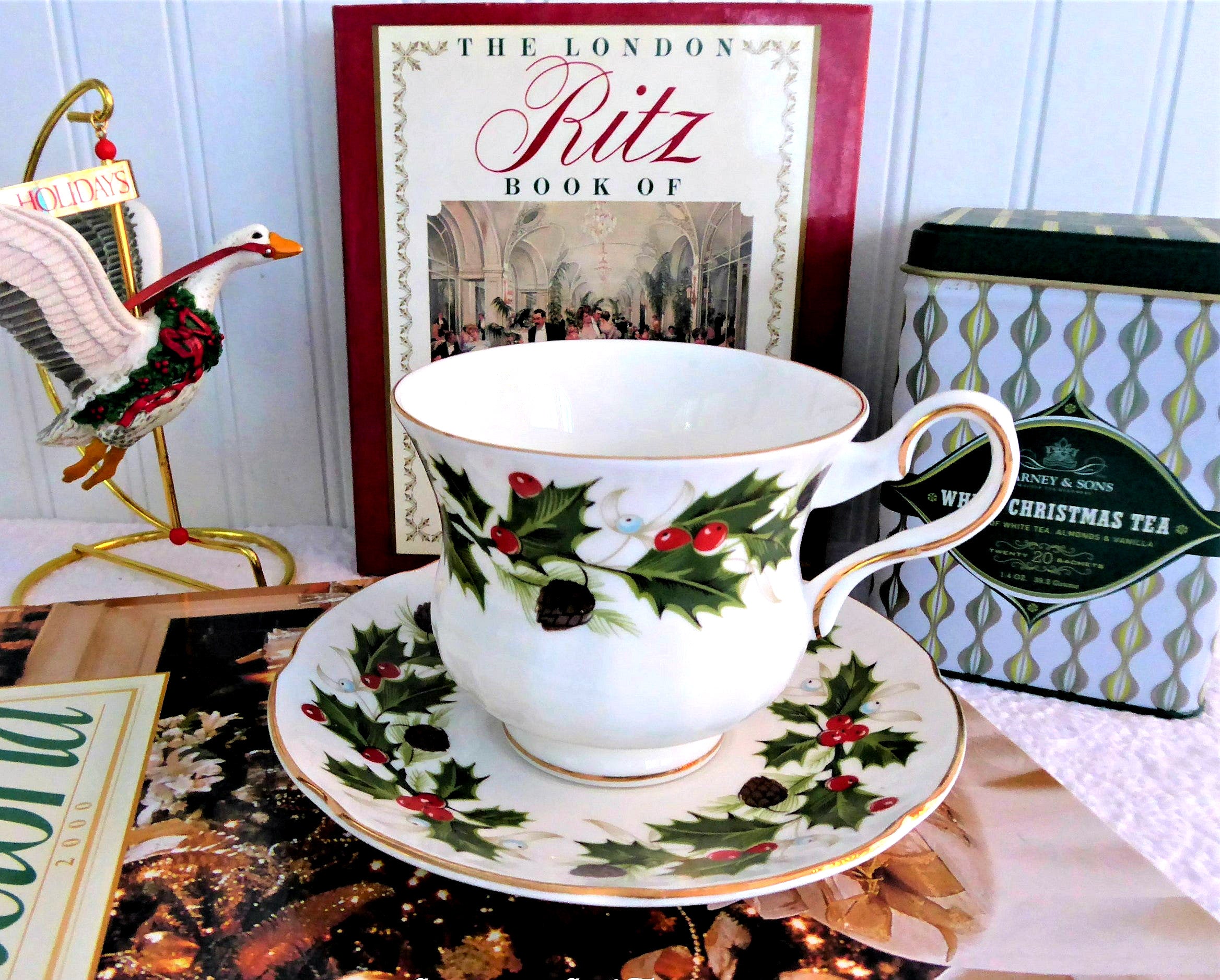 Vintage Royal Grafton Christmas Cup and Saucer Set - Noel Holiday Tea Set from 1950s England - Perfect for Festive Tea Parties & Holiday Decor