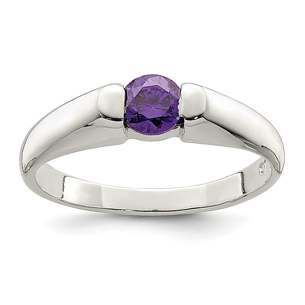 925 Silver Purple CZ Ring for Women - Elegant Jewelry Gift for Her - Perfect for Parties & Dates