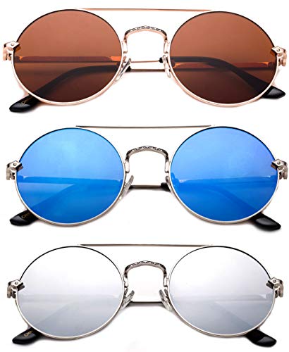 3 Pack Blue, Brown & Mirror