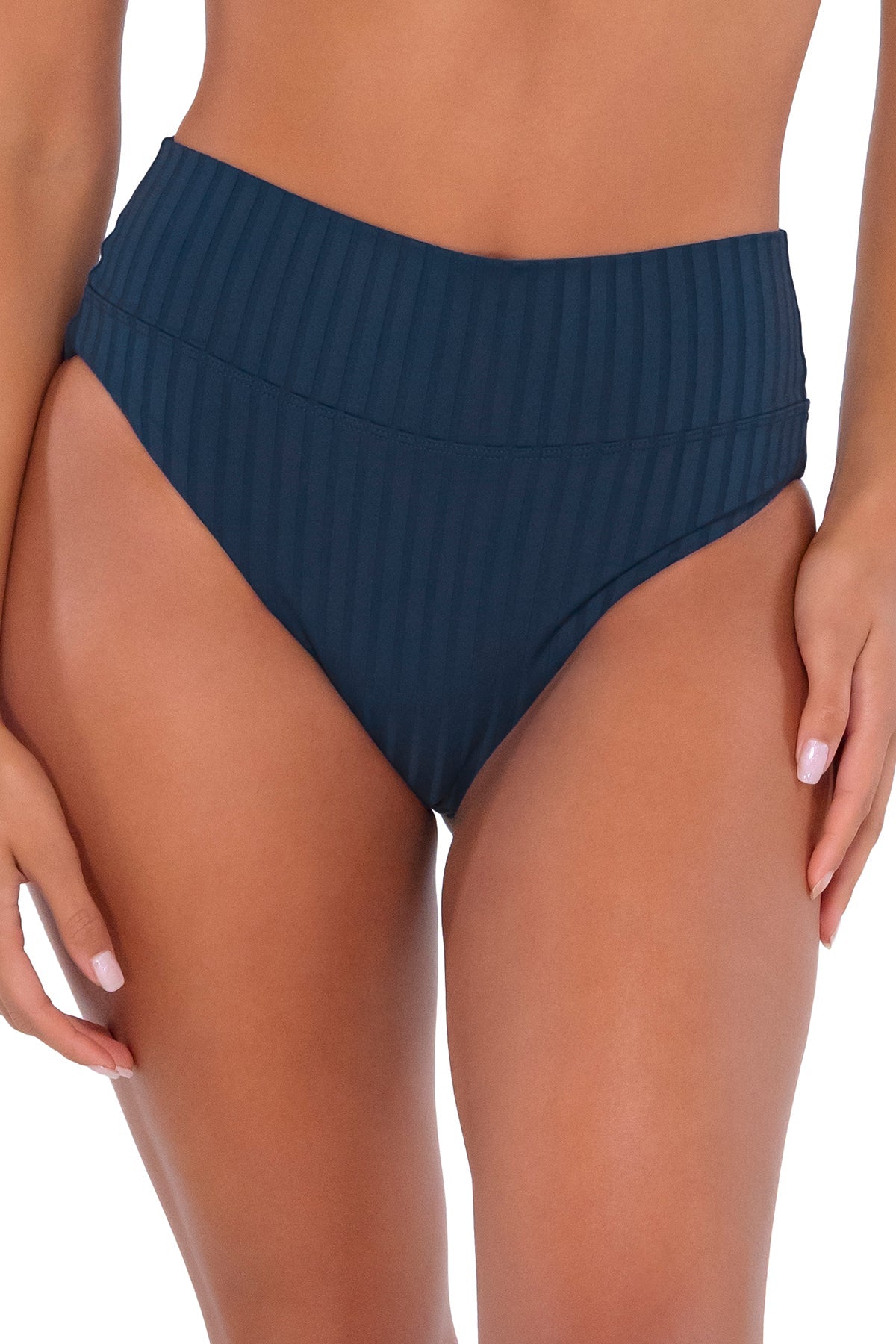 Swim Systems Night Sky Bay Rib Tatum Bikini Bottom - High Waisted Swimwear for Women, Trendy Beach & Pool Wear, Perfect for Summer Vacations & Tropical Getaways