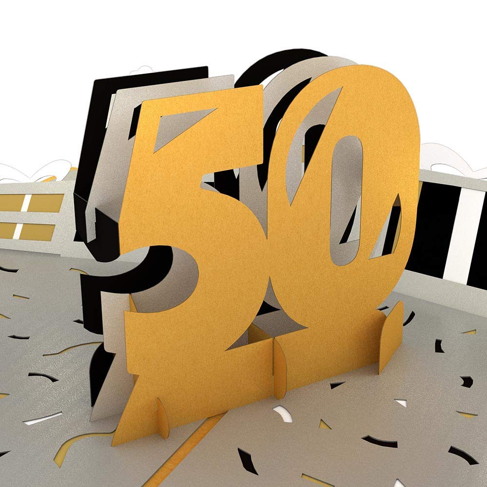Lovepop 50th Birthday Pop Up Greeting Card - 3D Anniversary Celebration Card for Wife, Husband, Parents - Perfect for Golden Jubilee, Milestone Birthdays & Special Occasions