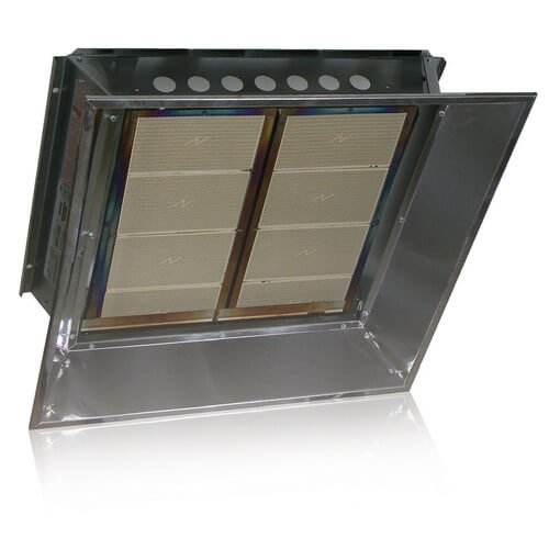High Intensity Gas Fired Infrared Unit Heater 60,000 BTU - 115V Natural Gas (NG) Commercial & Warehouse Heating Solution for Large Spaces