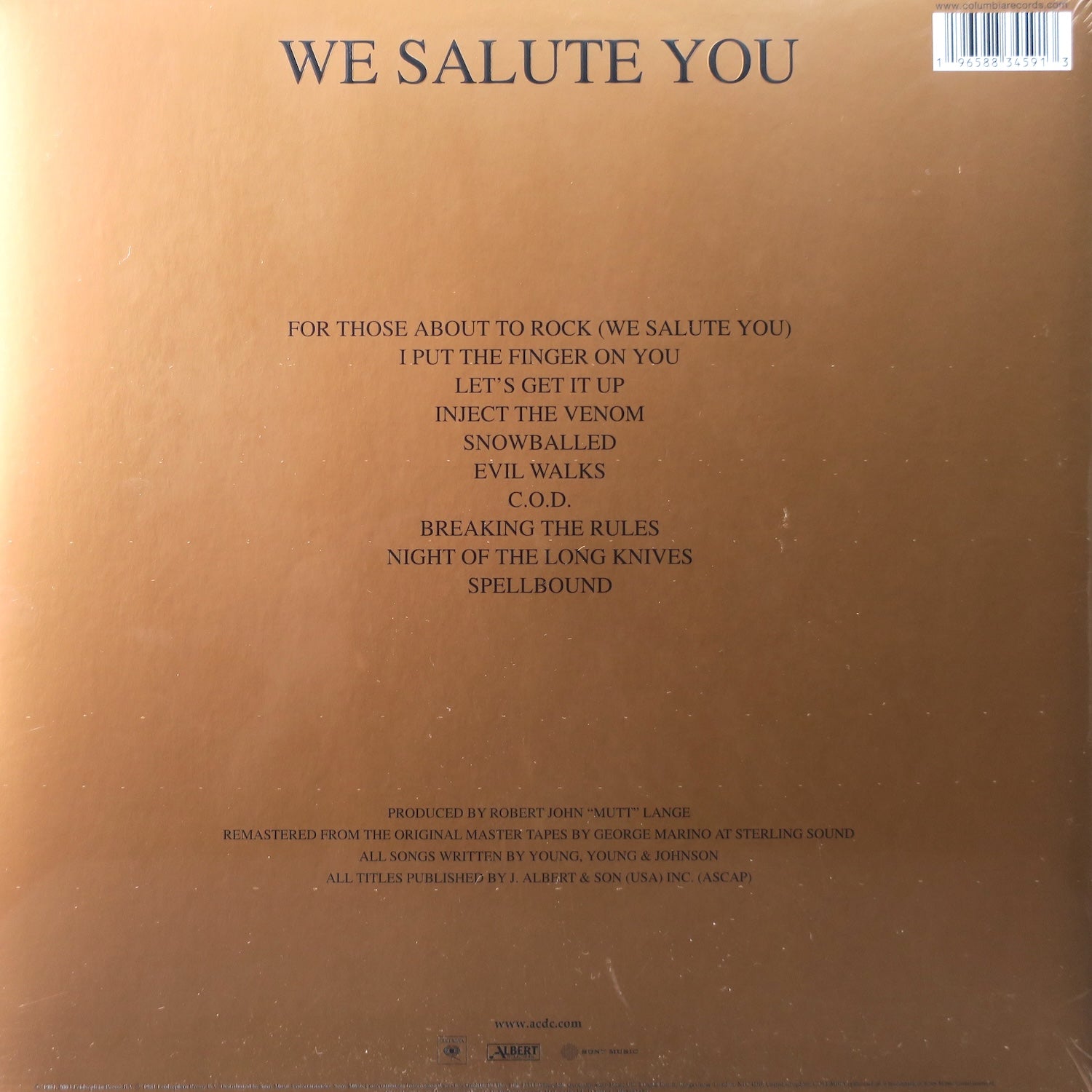 AC/DC 'For Those About To Rock' 40th Anniversary Limited Edition Gold Vinyl LP - Perfect for Collectors & Rock Music Enthusiasts, Great Gift for Vinyl Lovers & Home Decor