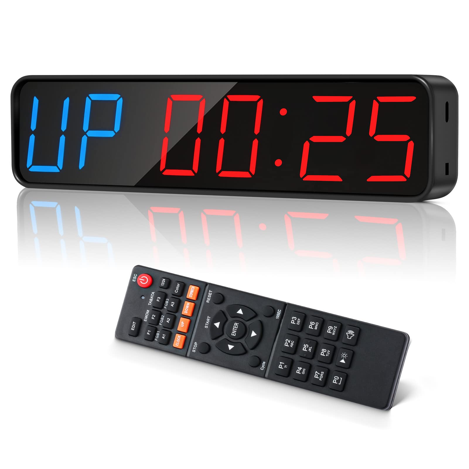 Jhering Interval Timer for Workouts, Portable Rechargeable Gym Timer with Built-in Magnet, Large Anti-Dizziness Digital Display - Perfect for Home Gym, HIIT Training & Boxing Workouts