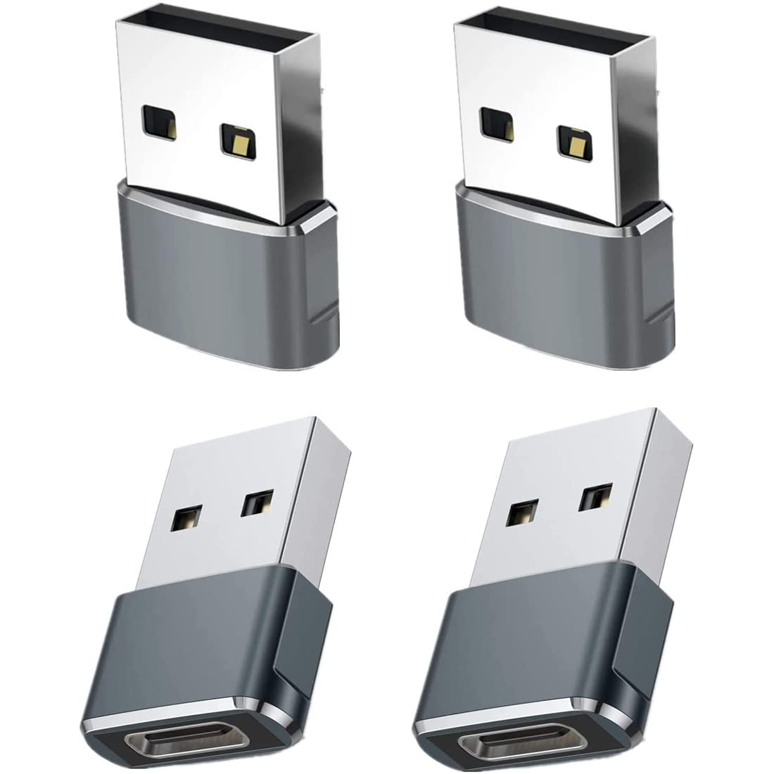 Vklopdsh 4 Pack USB C Female to USB Male Adapter, Type C to USB Converter for iPhone 13 Pro Max, MacBook, iPad - Fast Charging & Data Sync for Home, Office, Travel