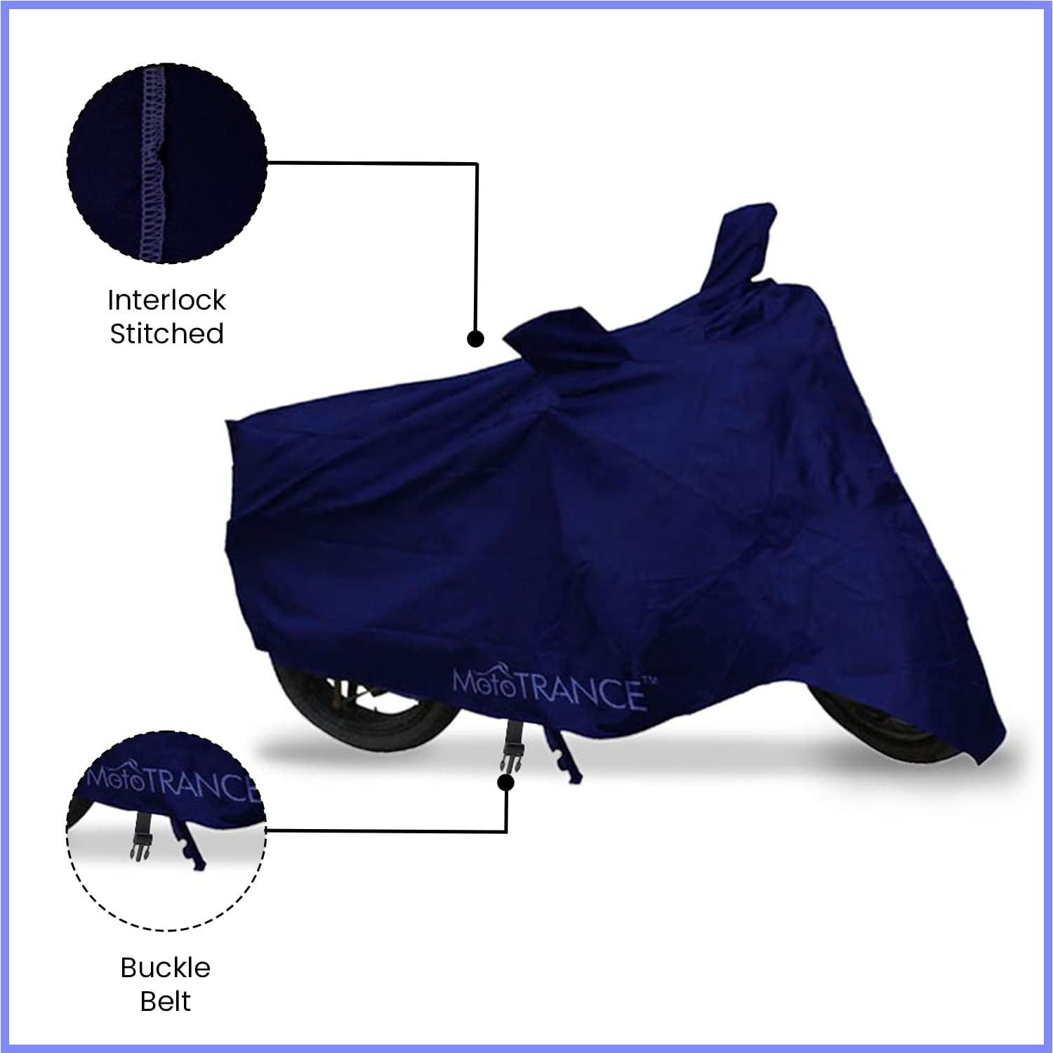 Mototrance Waterproof Blue Motorcycle Cover for Hero Splendor Plus - All-Weather Protection for Outdoor & Indoor Bike Storage