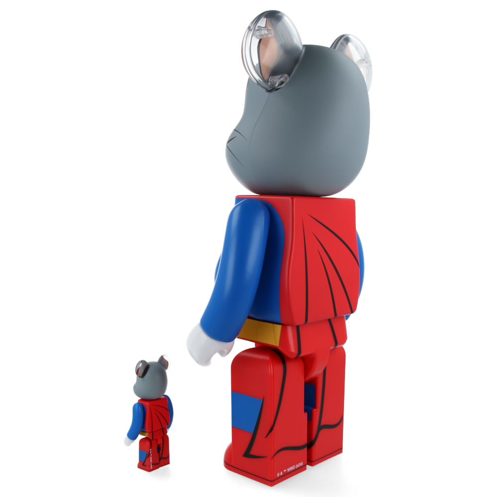 Tom and Jerry as Superman Bearbrick 400% & 100% Collectible Vinyl Art Toy - Perfect for Anime Fans, Home Decor, and Gift Giving
