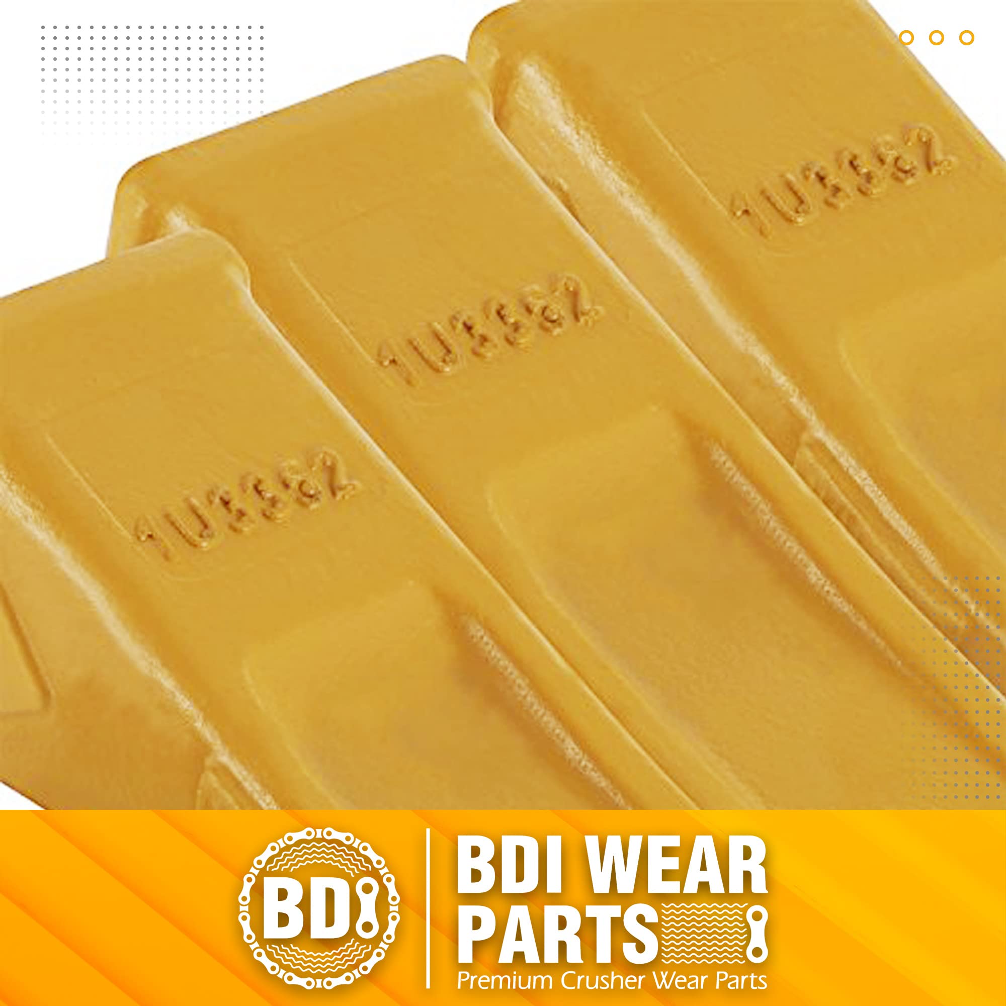 BDI Wear Parts 1U3352 Casting Bucket Teeth for Caterpillar J350 Style Mini Excavator Buckets - 5 Pack with Pins (8E6358 & 8E6359 Retainers) - Durable Excavator Teeth for Digging, Trenching & Construction Work