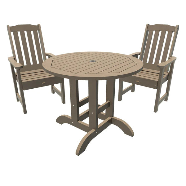 Lehigh Collection 3-Piece Round Outdoor Patio Dining Set - Perfect for Backyard, Garden & Poolside Entertaining