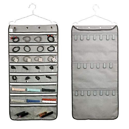 28 Zippered Clear Pockets and 20 Tape Loops Grey
