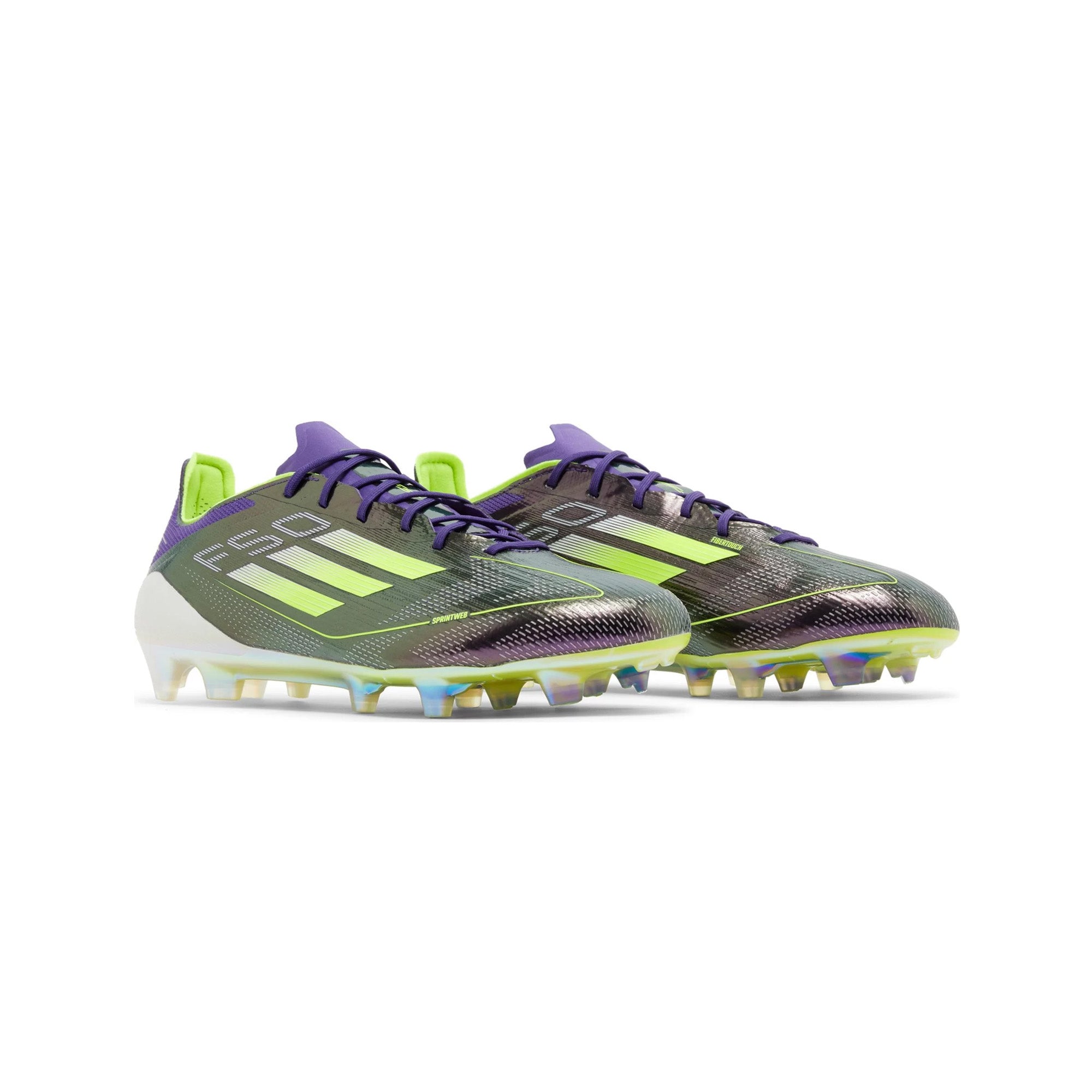 Adidas F50 Elite Fast Reborn FG Soccer Cleats - Purple Lucid Lemon (2024) | Lightweight Football Boots for Speed & Performance | Perfect for Turf Matches & Training Sessions