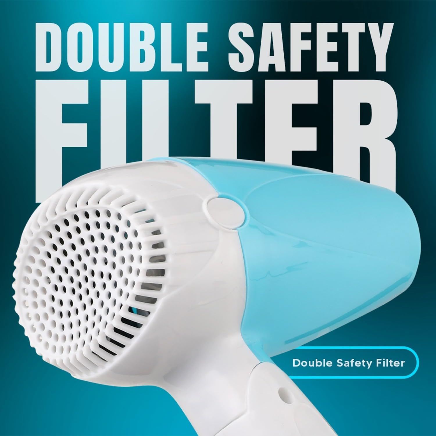 SHINON SH-1390 Professional Hair Dryer 1000W - Lightweight & Foldable Blow Dryer for Salon-Quality Styling at Home, Travel & Daily Use - Silky Shine Technology, Blue
