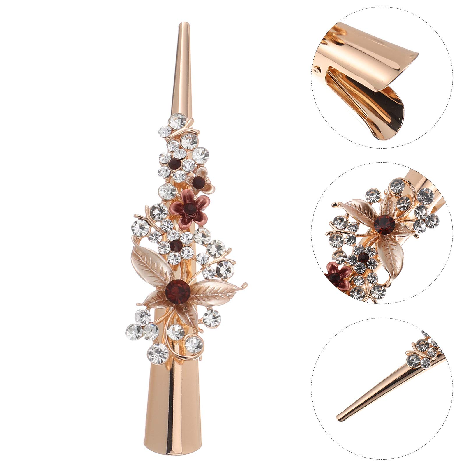 Rhinestone Alligator Hair Clips for Women - Shiny Crocodile Hair Barrettes, French Bride Metal Styling Teeth Clips - Perfect for Weddings, Parties & Everyday Hair Accessories
