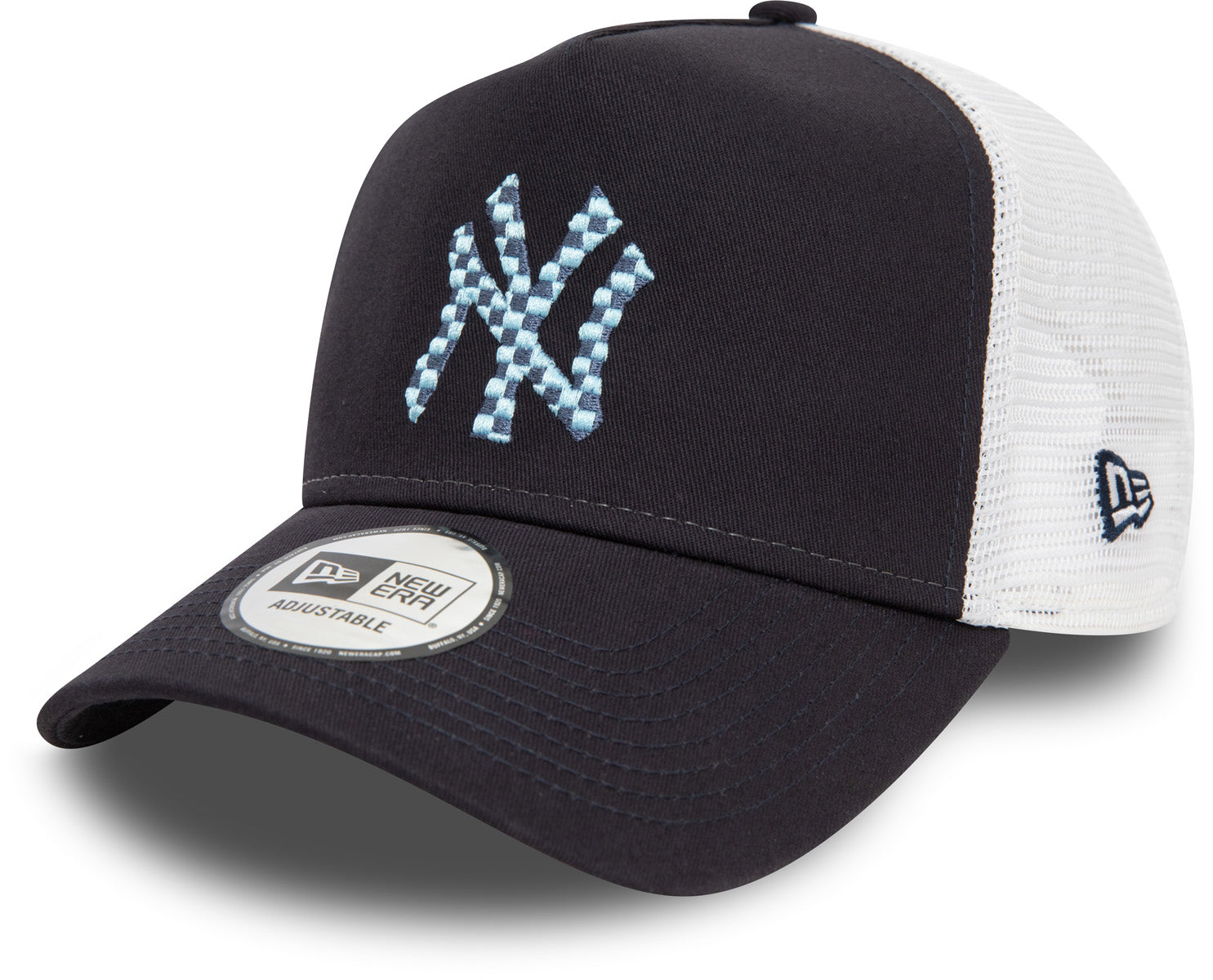 New York Yankees New Era 59FIFTY Navy Blue Trucker Hat - Adjustable Snapback for Baseball Fans, Streetwear & Casual Outfits