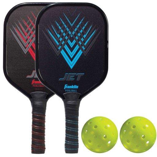 Franklin Pickleball Paddle Set - 2 Jet Aluminum Paddles & Balls for Outdoor & Indoor Play - Perfect for Beginners & Recreational Players